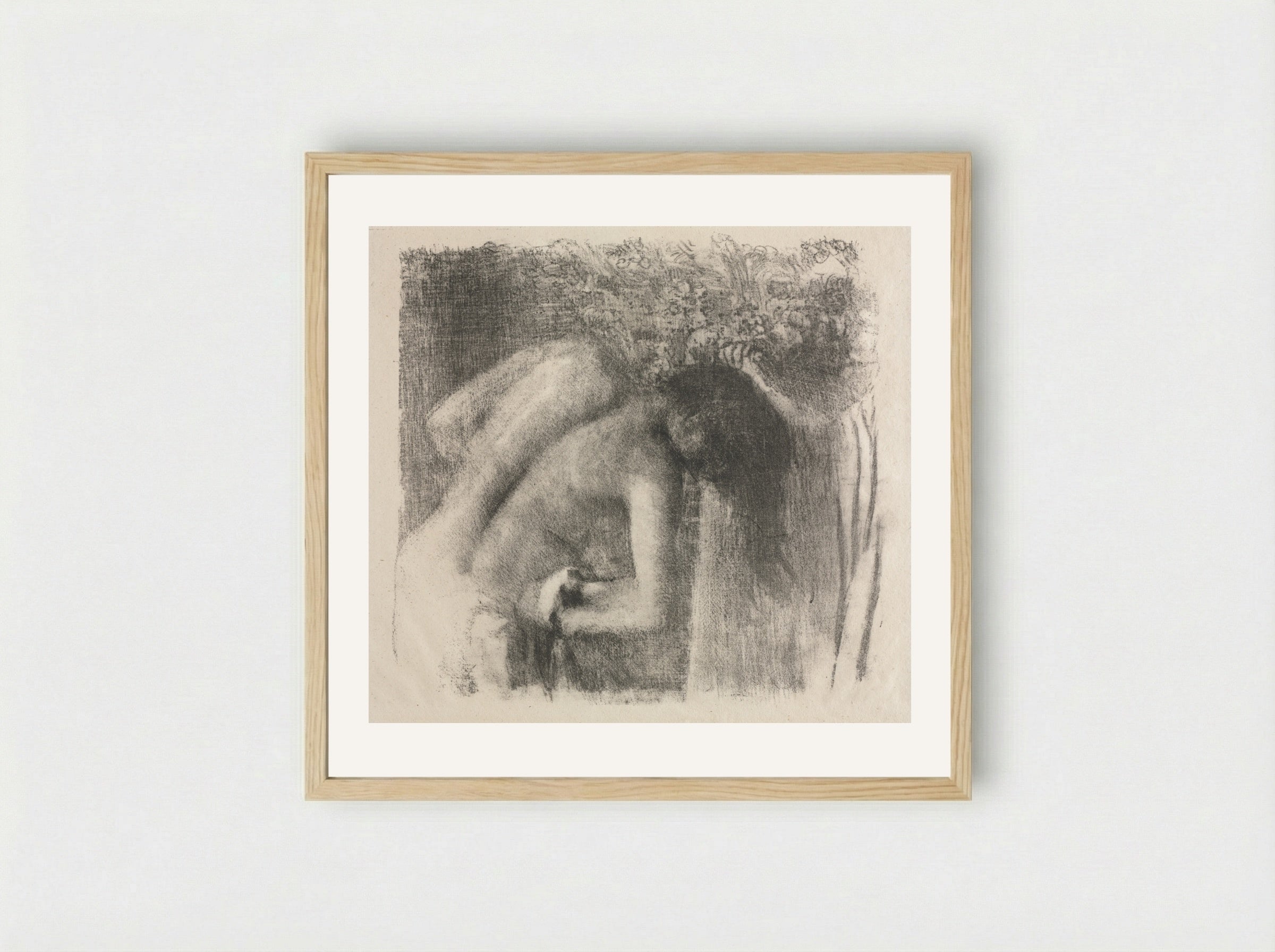 After the Bath (Large Version) - Edgar Degas - Framed Print Wood