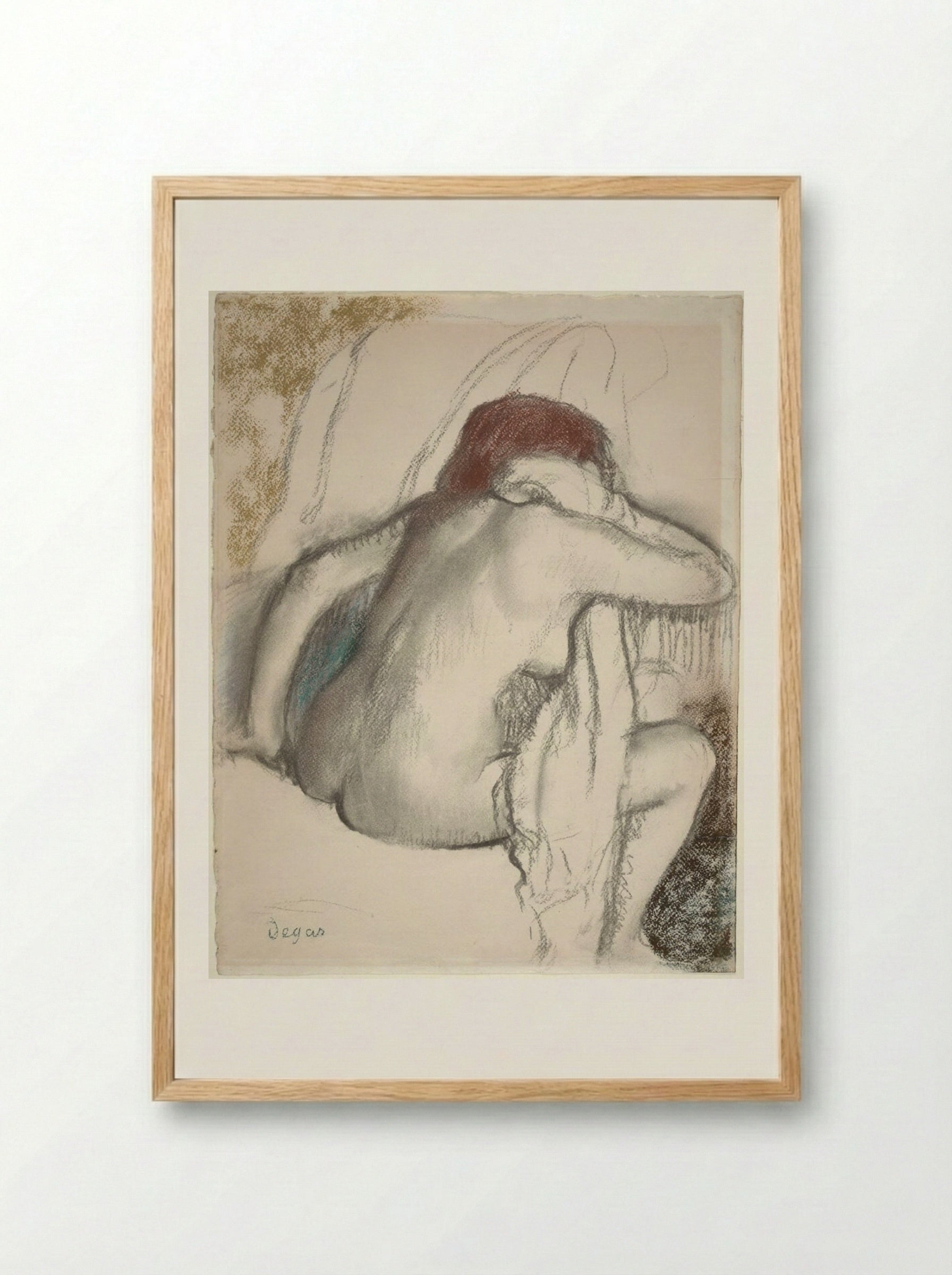 After the Bath - Hilaire-Germain-Edgar Degas - Framed Print Wood