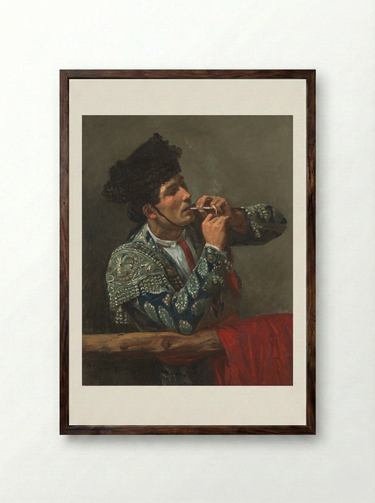 After the Bullfight - Mary Cassatt - Framed Print Dark Wood
