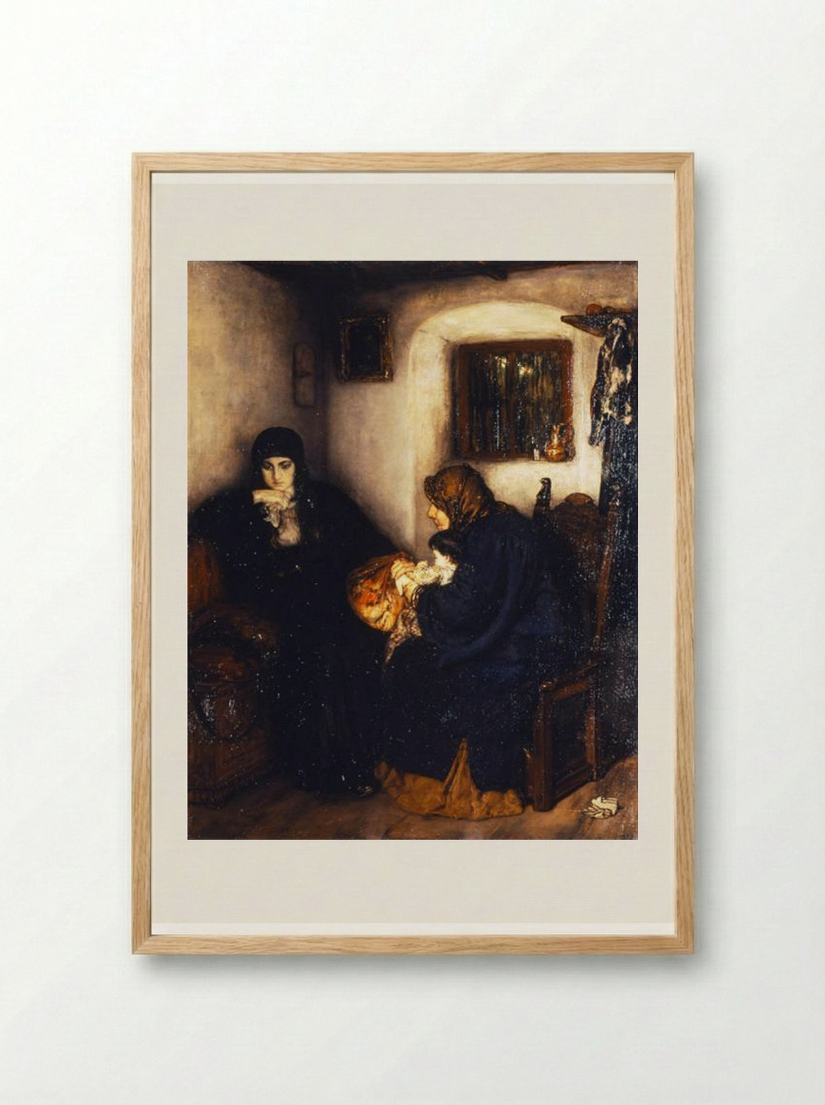 After the Memorial Service - Nikolaos Gyzis - Framed Print Wood