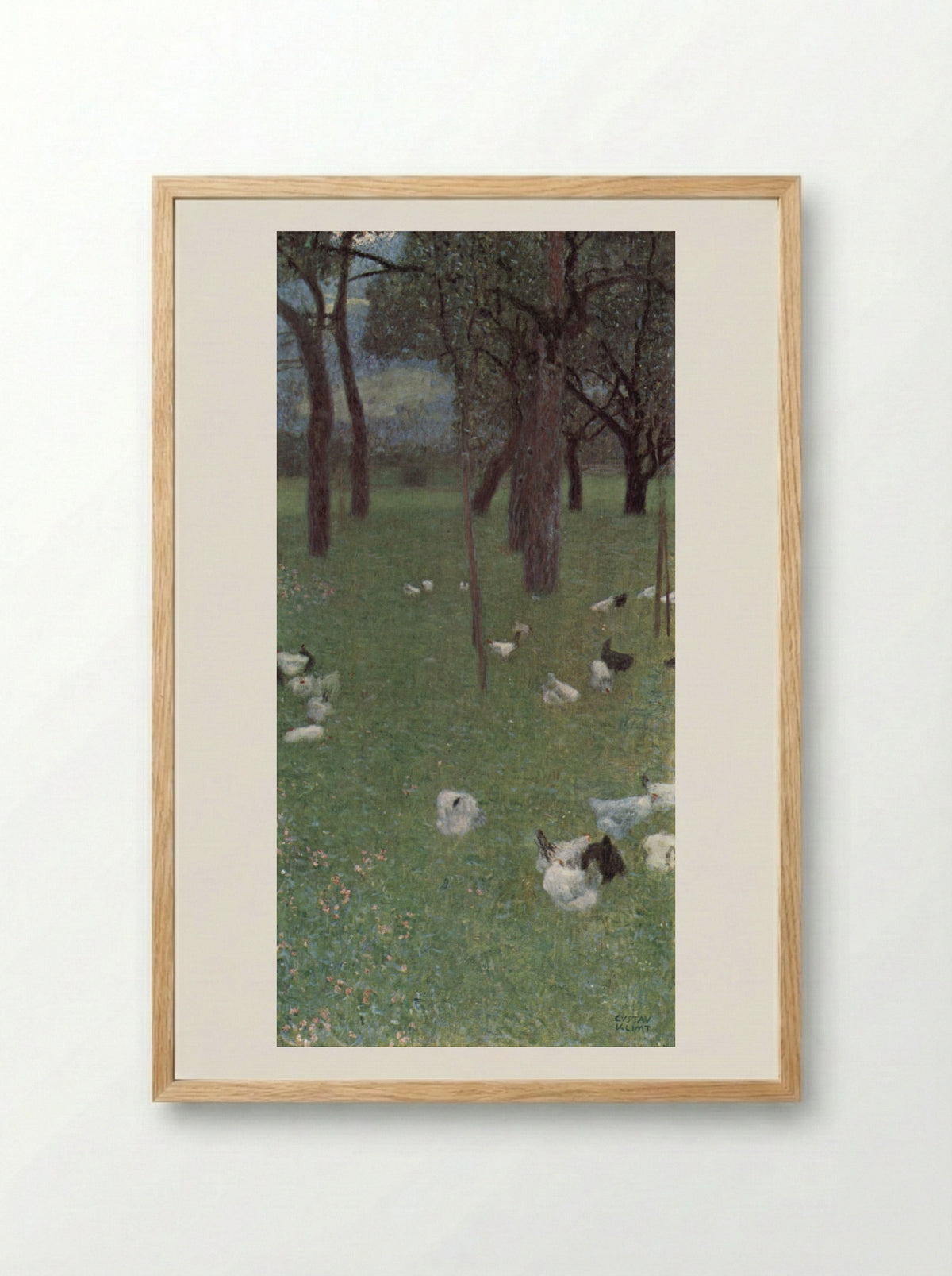 After the Rain (Garden with Chickens in St. Agatha) - Gustav Klimt - Framed Print Wood