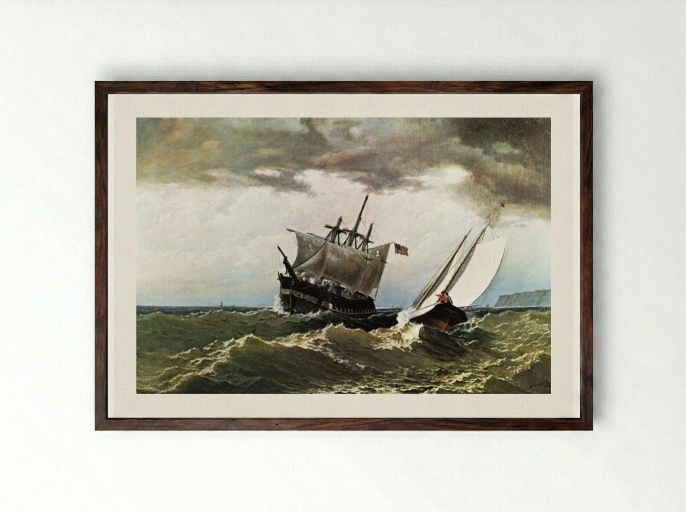 After the Storm - William Bradford - Framed Print Dark Wood
