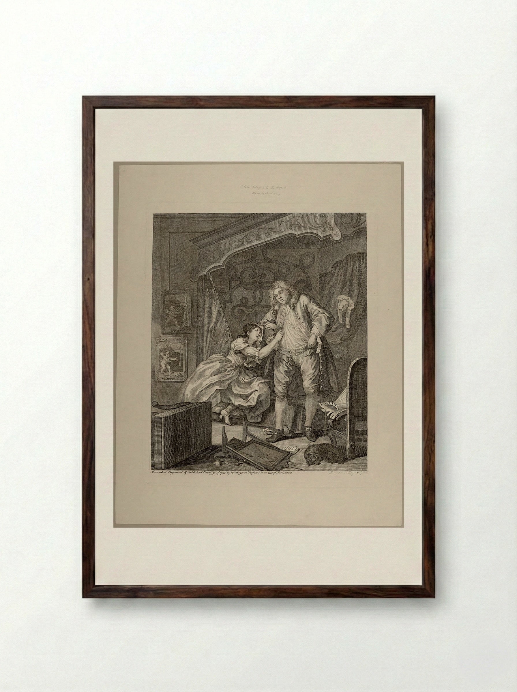 After - William Hogarth - Framed Print Dark Wood
