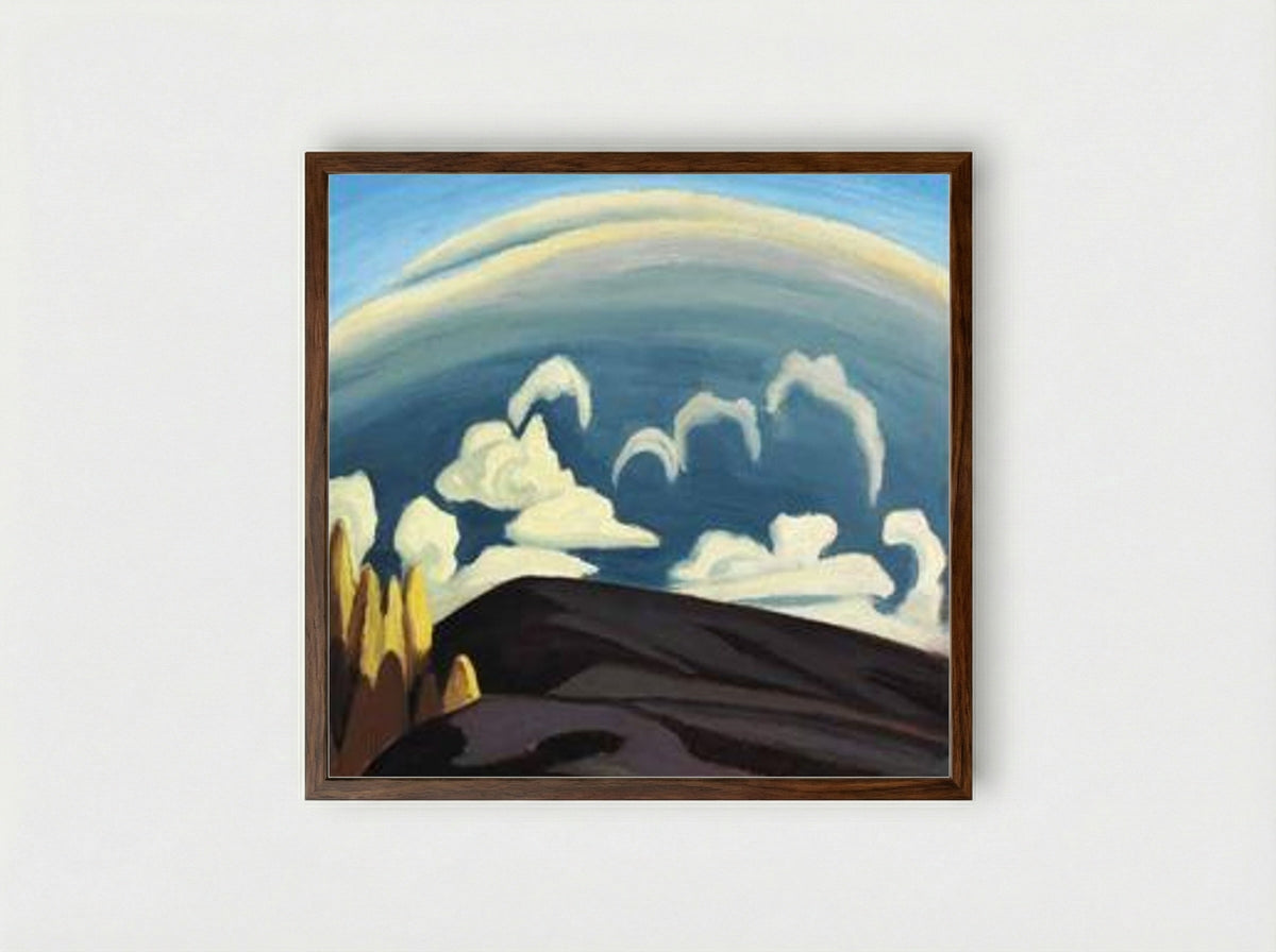 Aftermath of Storm (Lake Superior Sketch XXXIV) - Lawren Harris - Framed Print Dark Wood
