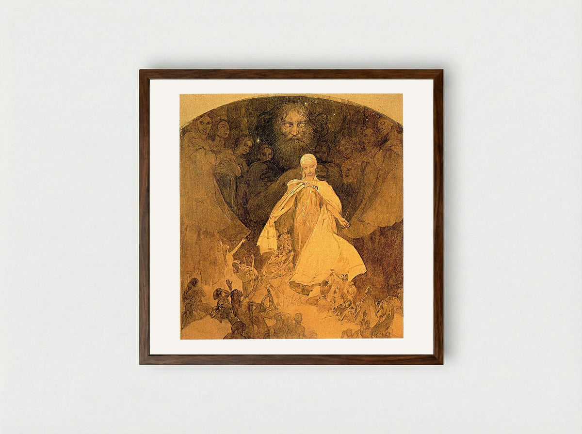 Age of Wisdom - Alphonse Mucha - Framed Print Dark Wood