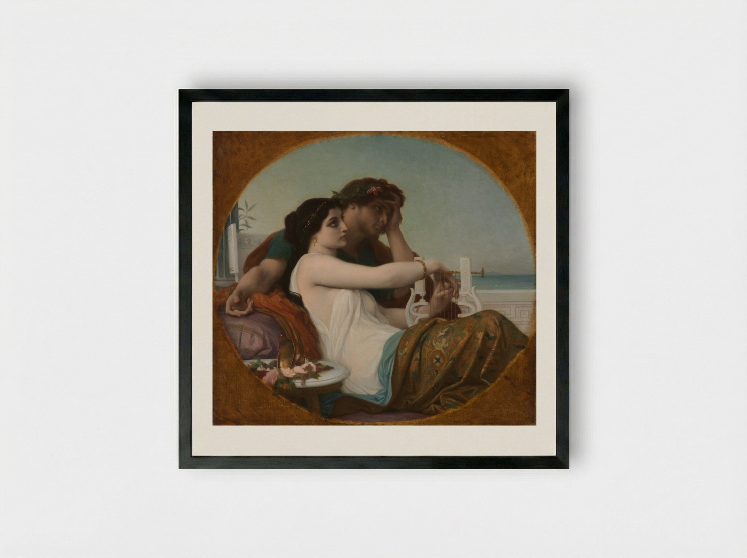 Aglaida and Boniface - Alexandre Cabanel - Framed Print Black