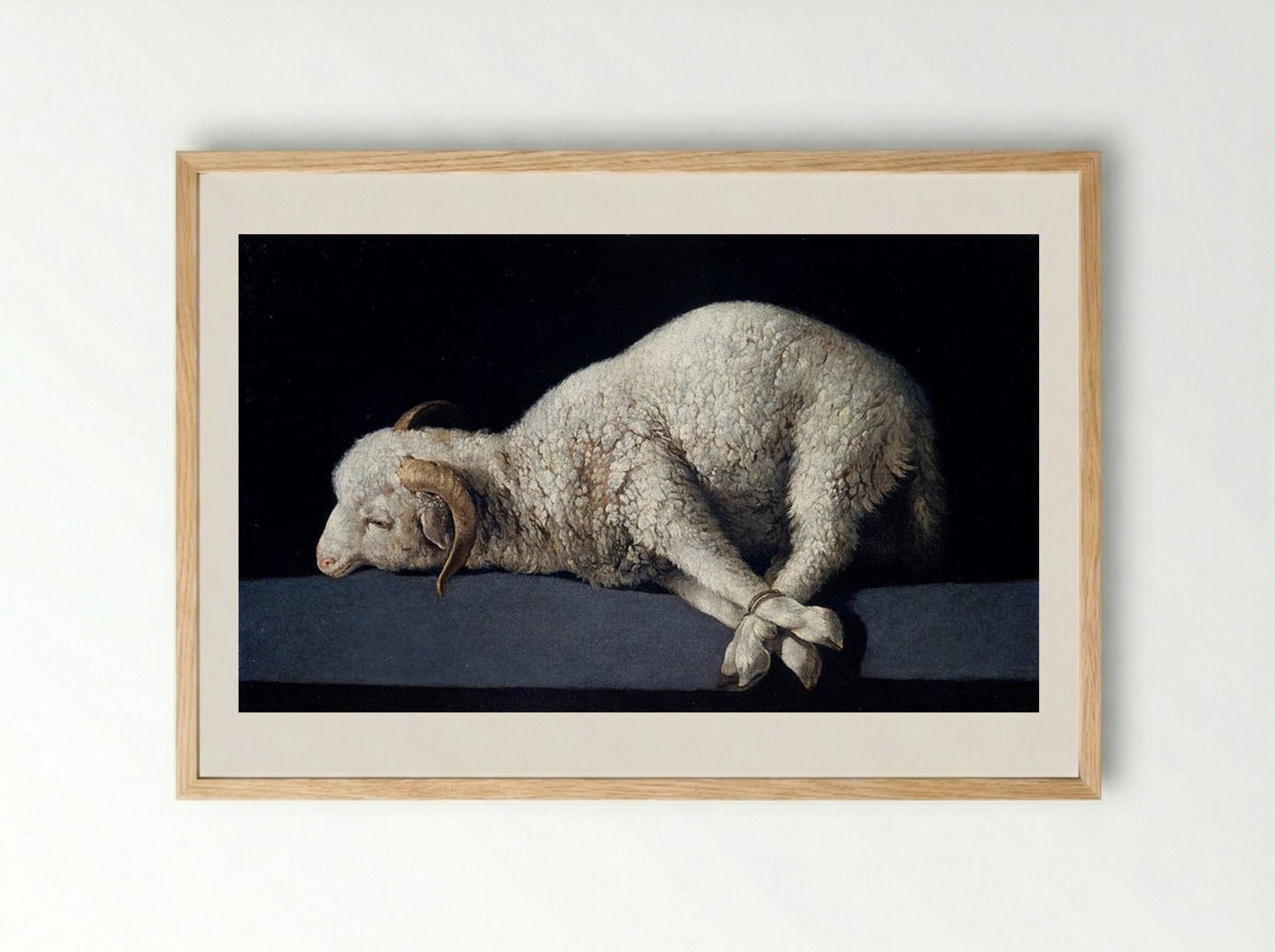 Agnus Dei - Francisco de Zurbarán - Framed Print Wood