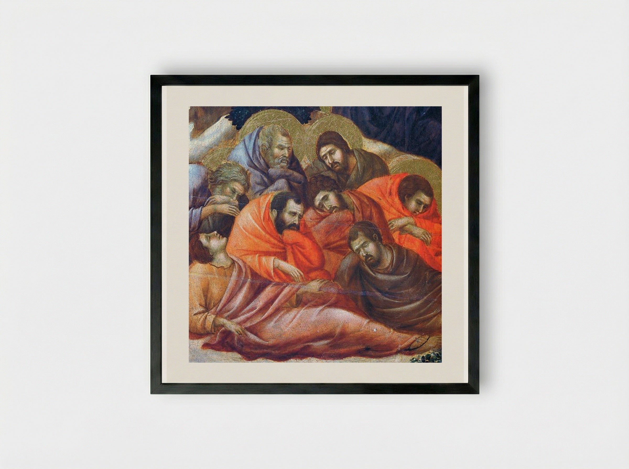 Agony in the Garden (Fragment) - Duccio di Buoninsegna - Framed Print Black