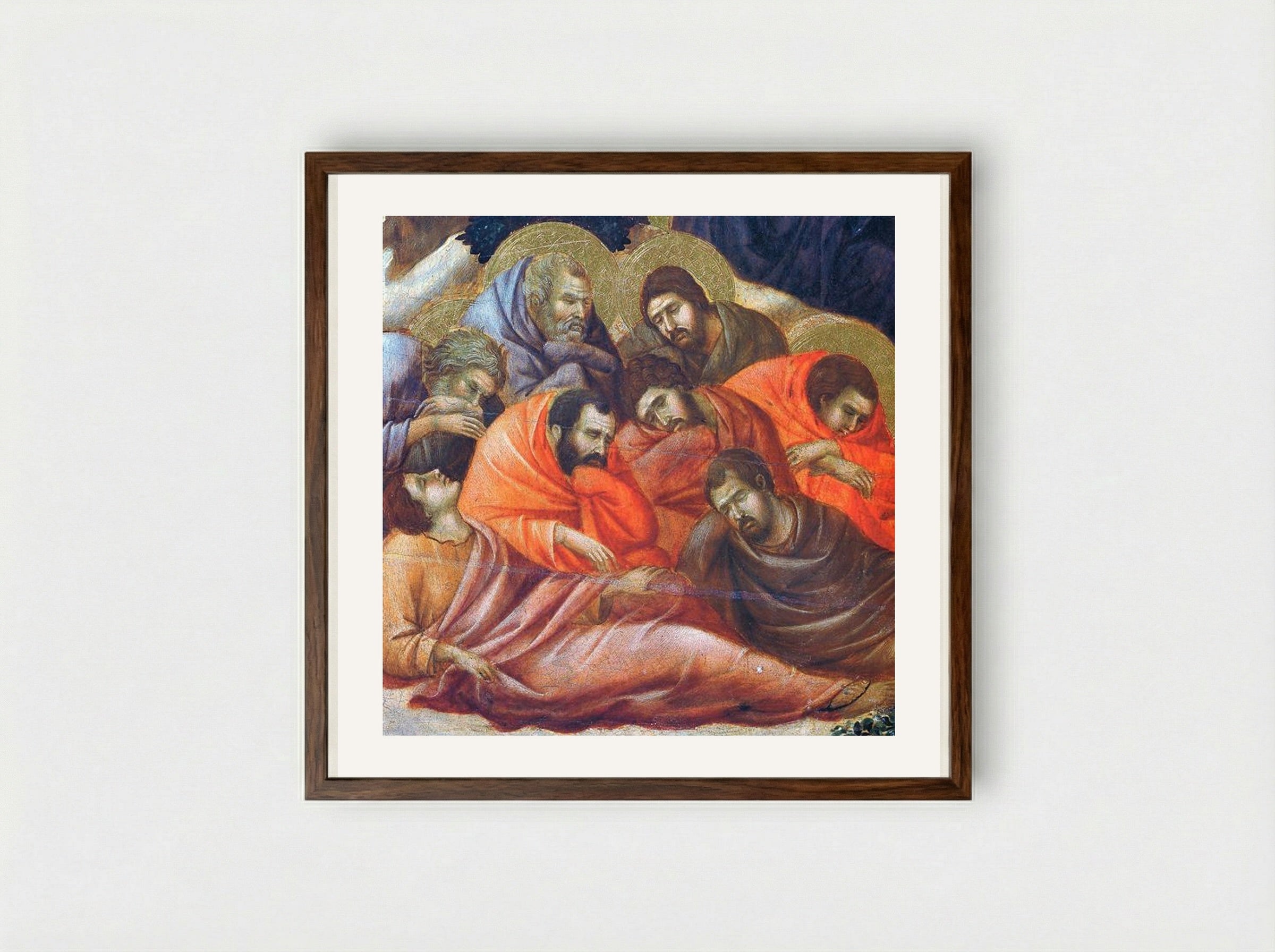 Agony in the Garden (Fragment) - Duccio di Buoninsegna - Framed Print Dark Wood