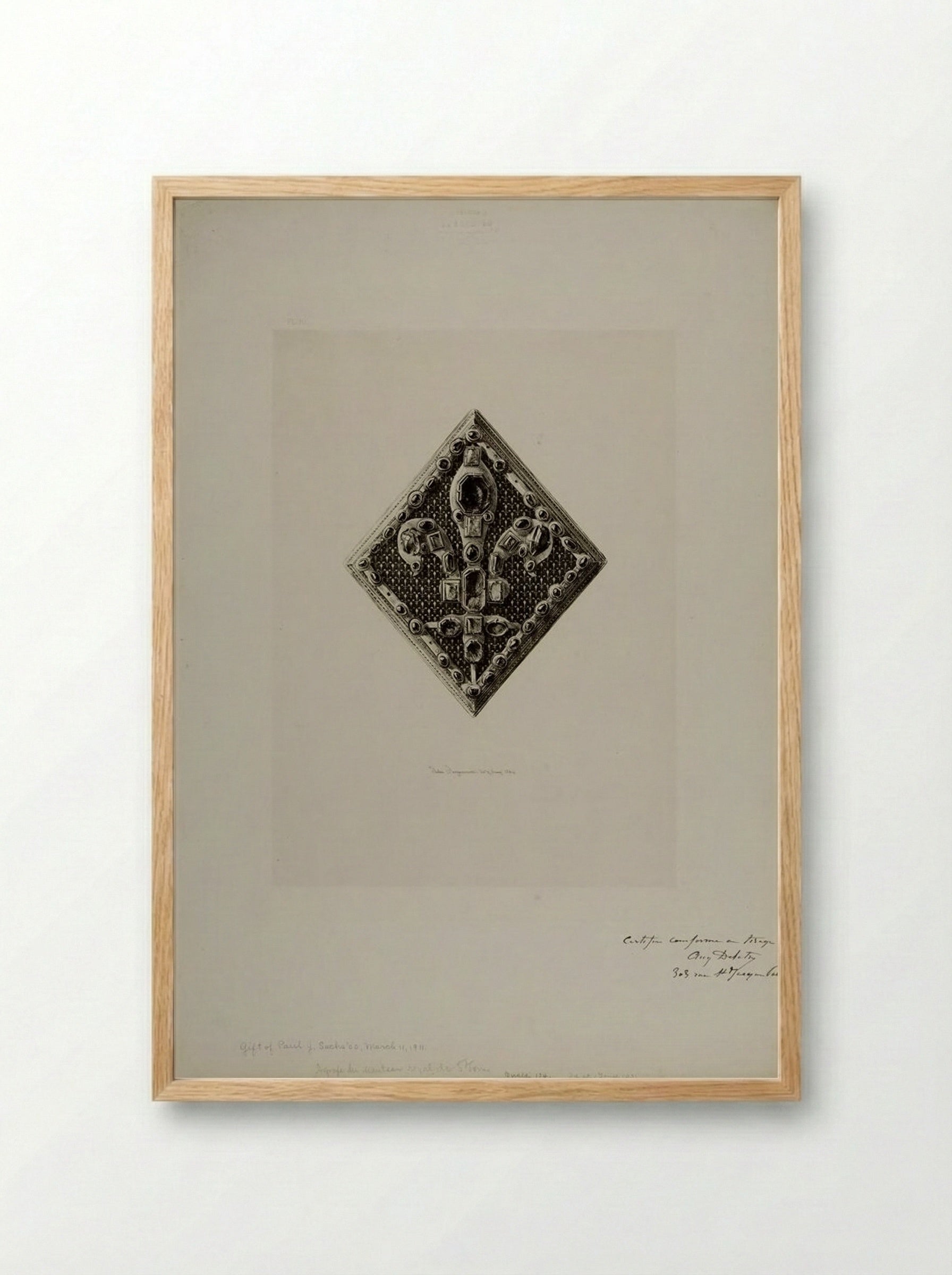 Agrafe of the Royal Mantle of Saint-Louis - Jules Ferdinand Jacquemart - Framed Print Wood