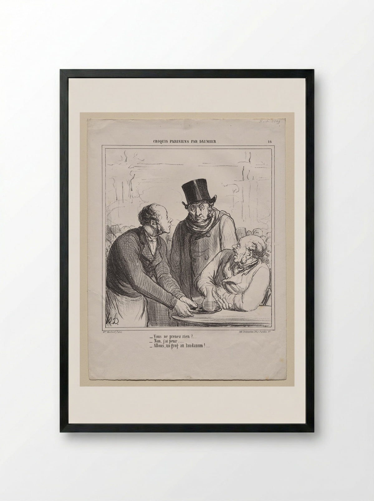 Ah! You Think Your Wife Does Not Provide Enough for You, Villain... - Honoré Daumier - Framed Print Black