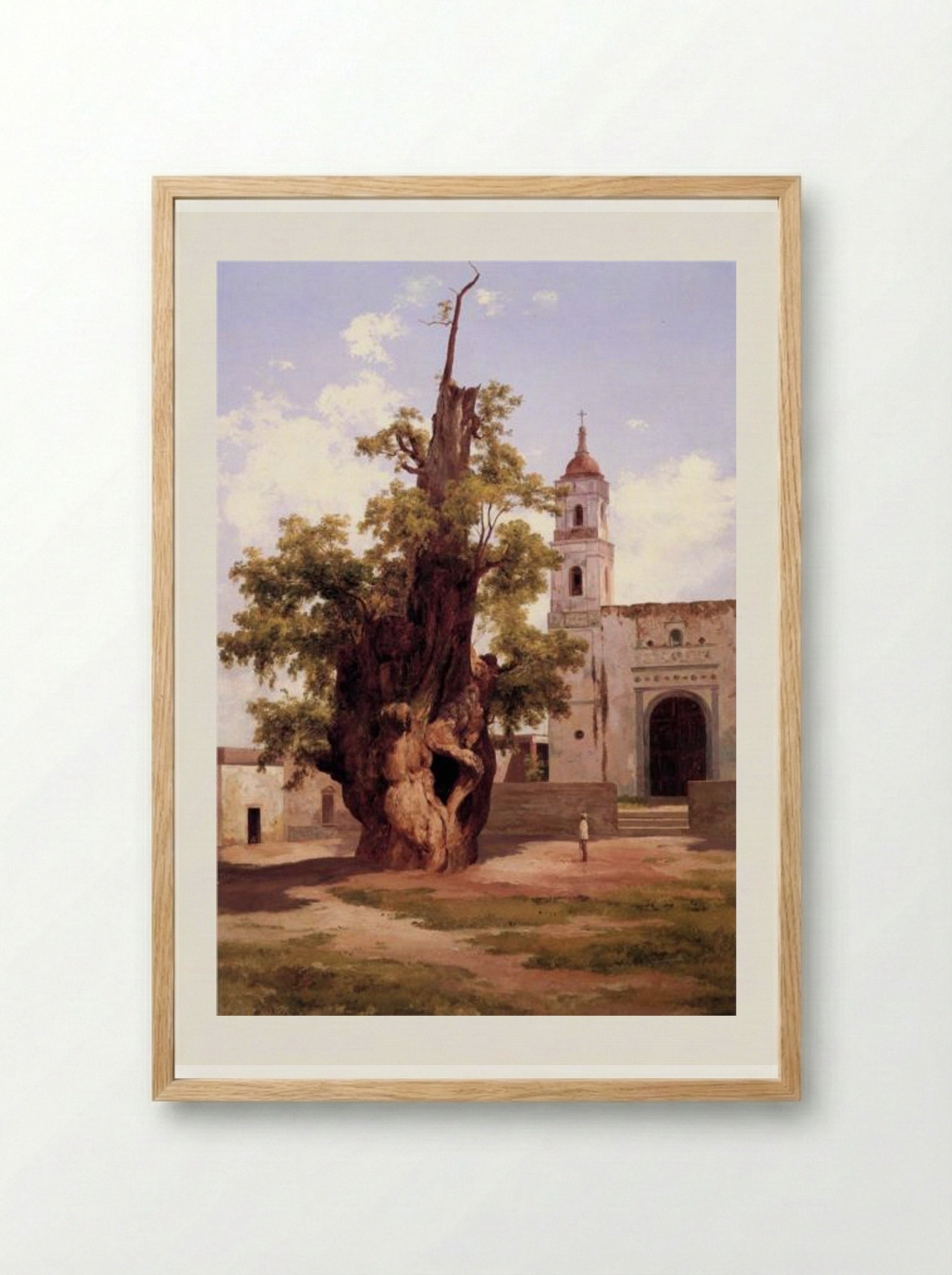 Ahuehuete de la Noche Triste - José María Velasco - Framed Print Wood
