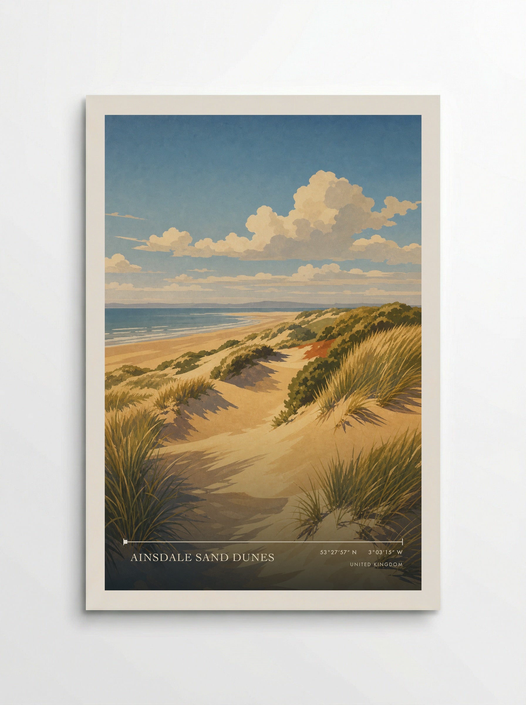 Ainsdale Sand Dunes United Kingdom Travel Poster - Poster