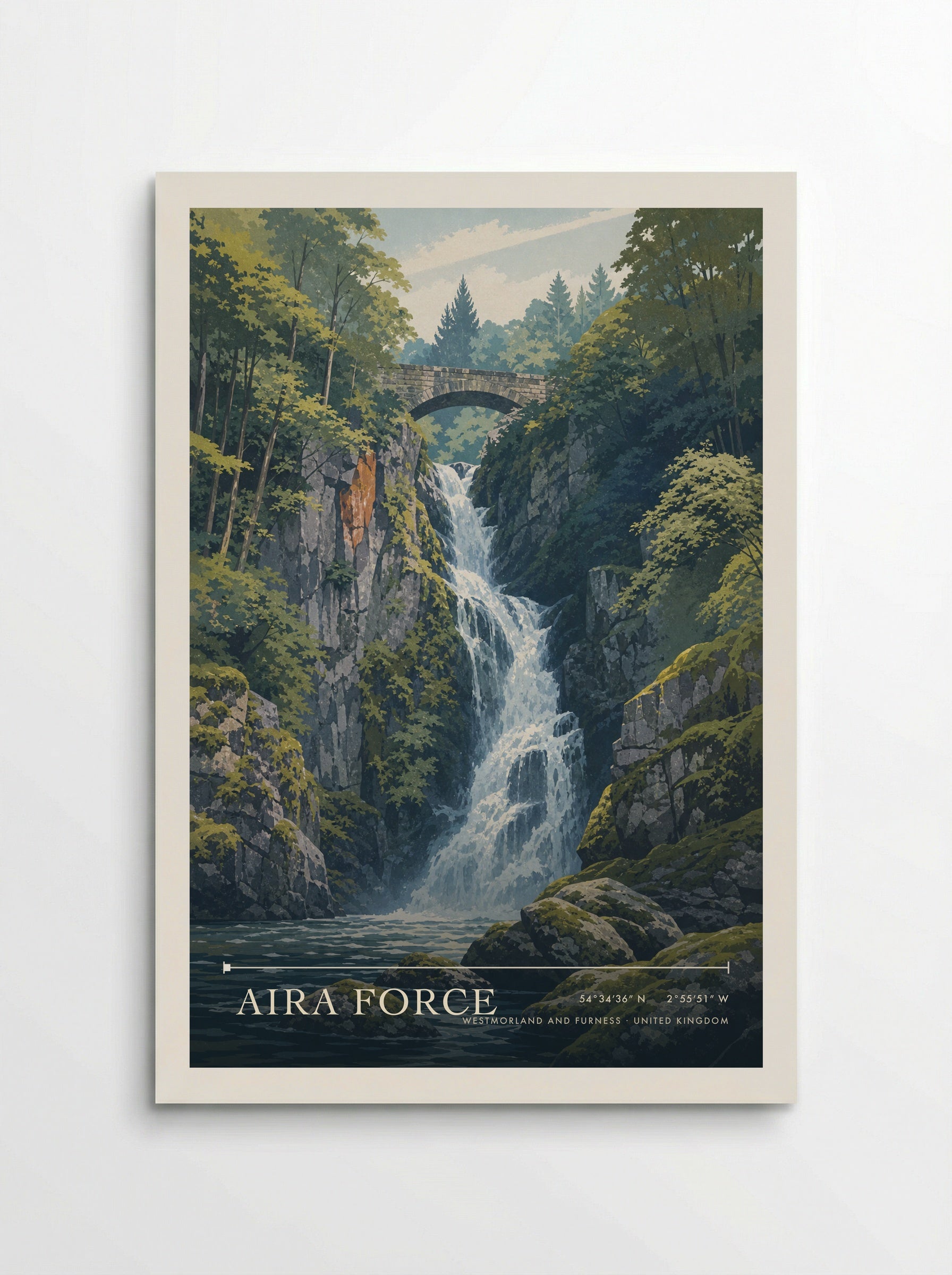 Aira Force Westmorland and Furness United Kingdom Travel Poster - Poster
