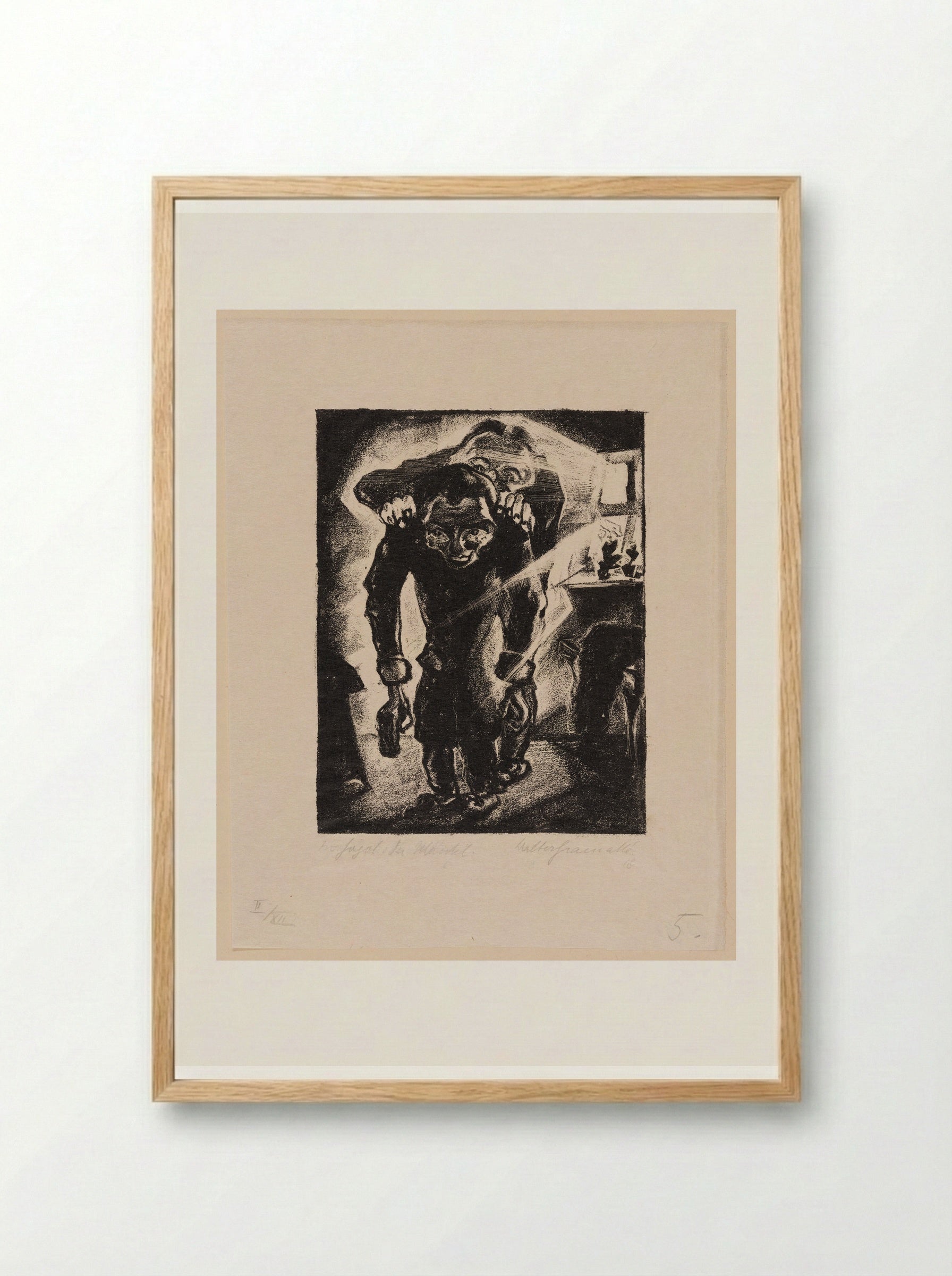 Akaki Has a New Coat Measured - Walter Gramatté - Framed Print Wood