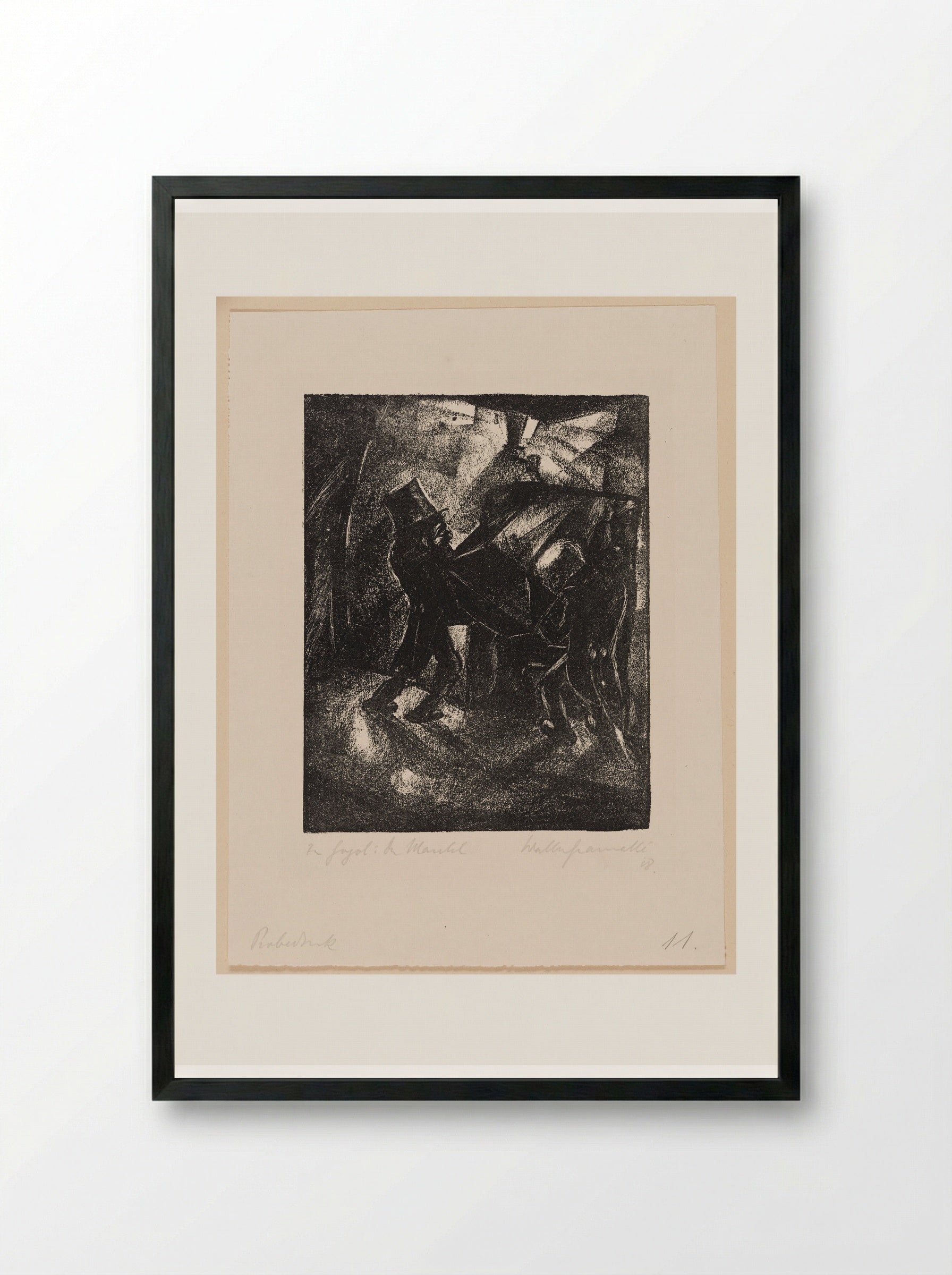 Akaki Is Carried to the Grave - Walter Gramatté - Framed Print Black