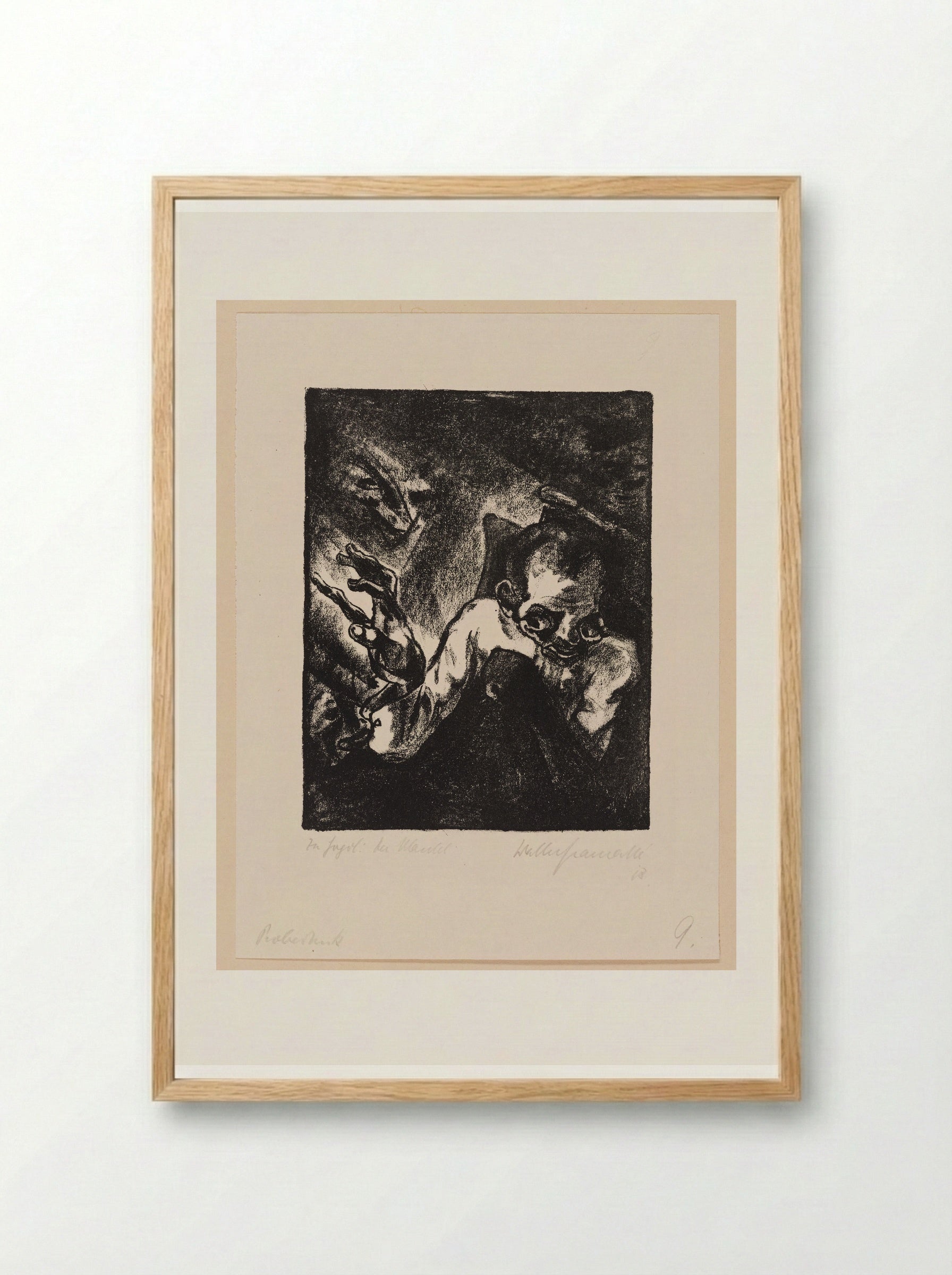 Akaki in Feverish Fantasies - Walter Gramatté - Framed Print Wood