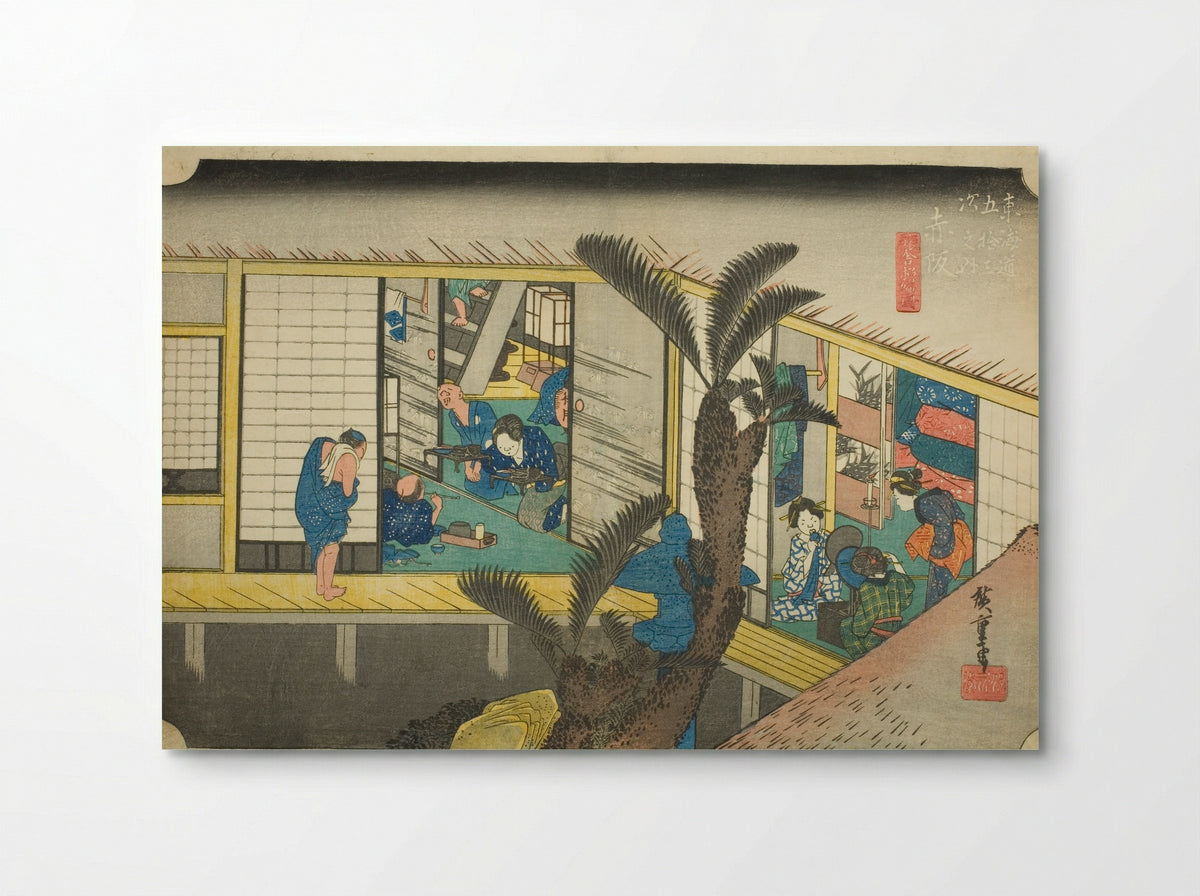 Akasaka: Waitresses at an Inn - Utagawa Hiroshige - Poster