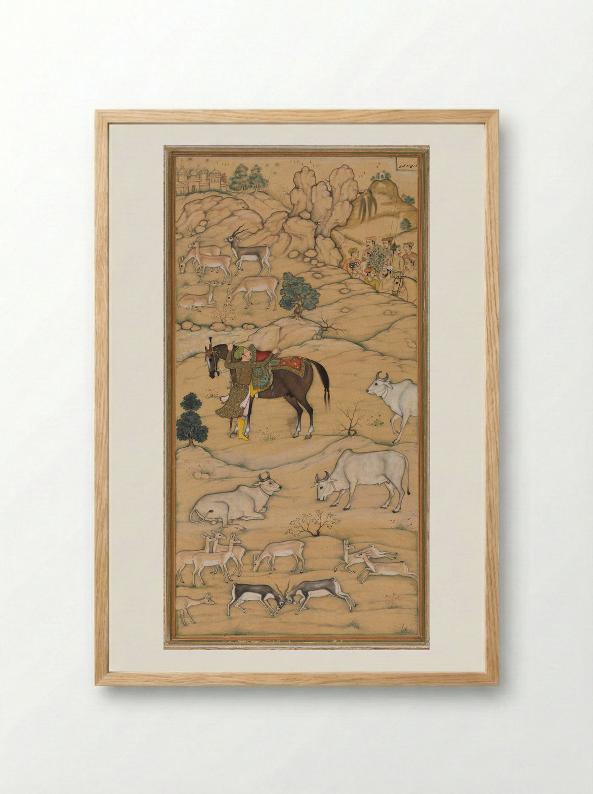Akbar Mounting his Horse - Sur Das Gujarati - Framed Print Wood