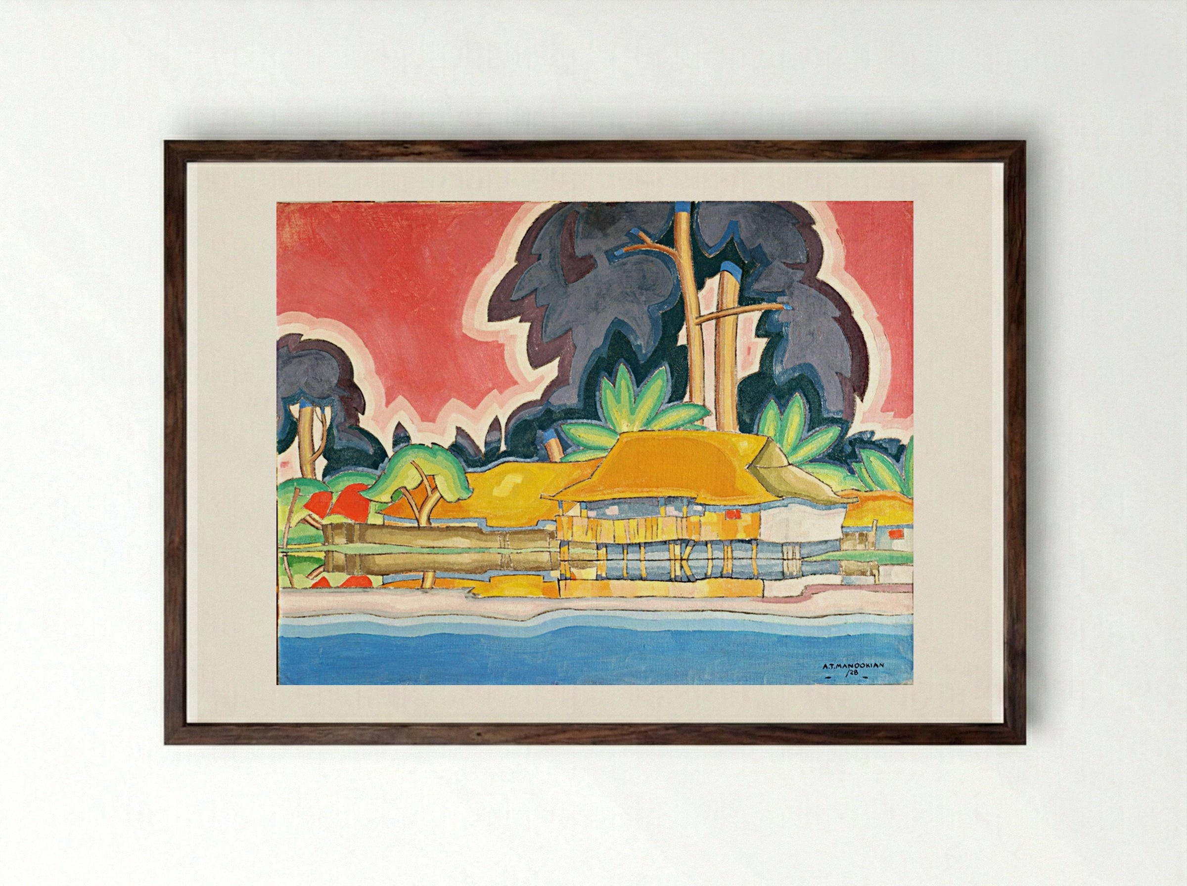 Ala Wai, Honolulu - Arman Manookian - Framed Print Dark Wood