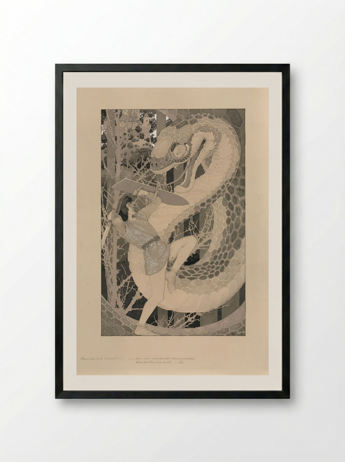 Alarums and Excursions - Maxfield Parrish - Framed Print Black