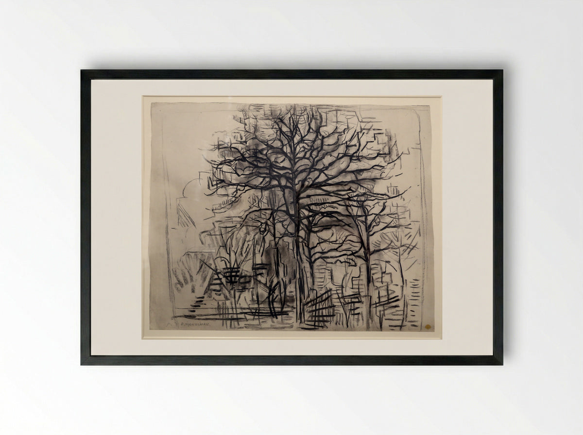 Alberi (Trees) - Piet Mondrian - Framed Print Black