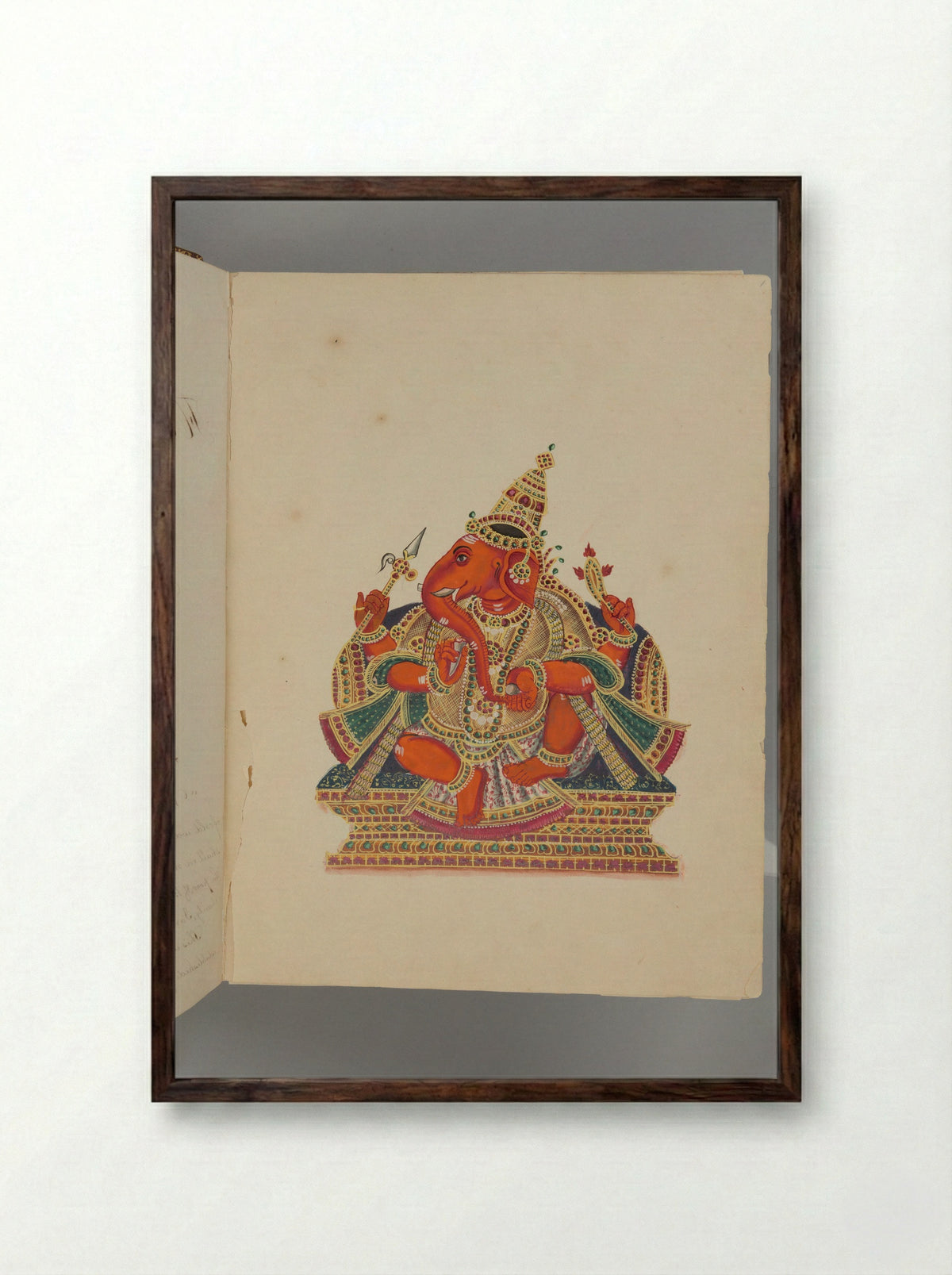 Album depicting one hundred Hindu gods (Ganesha) - Unidentified artists - Framed Print Dark Wood