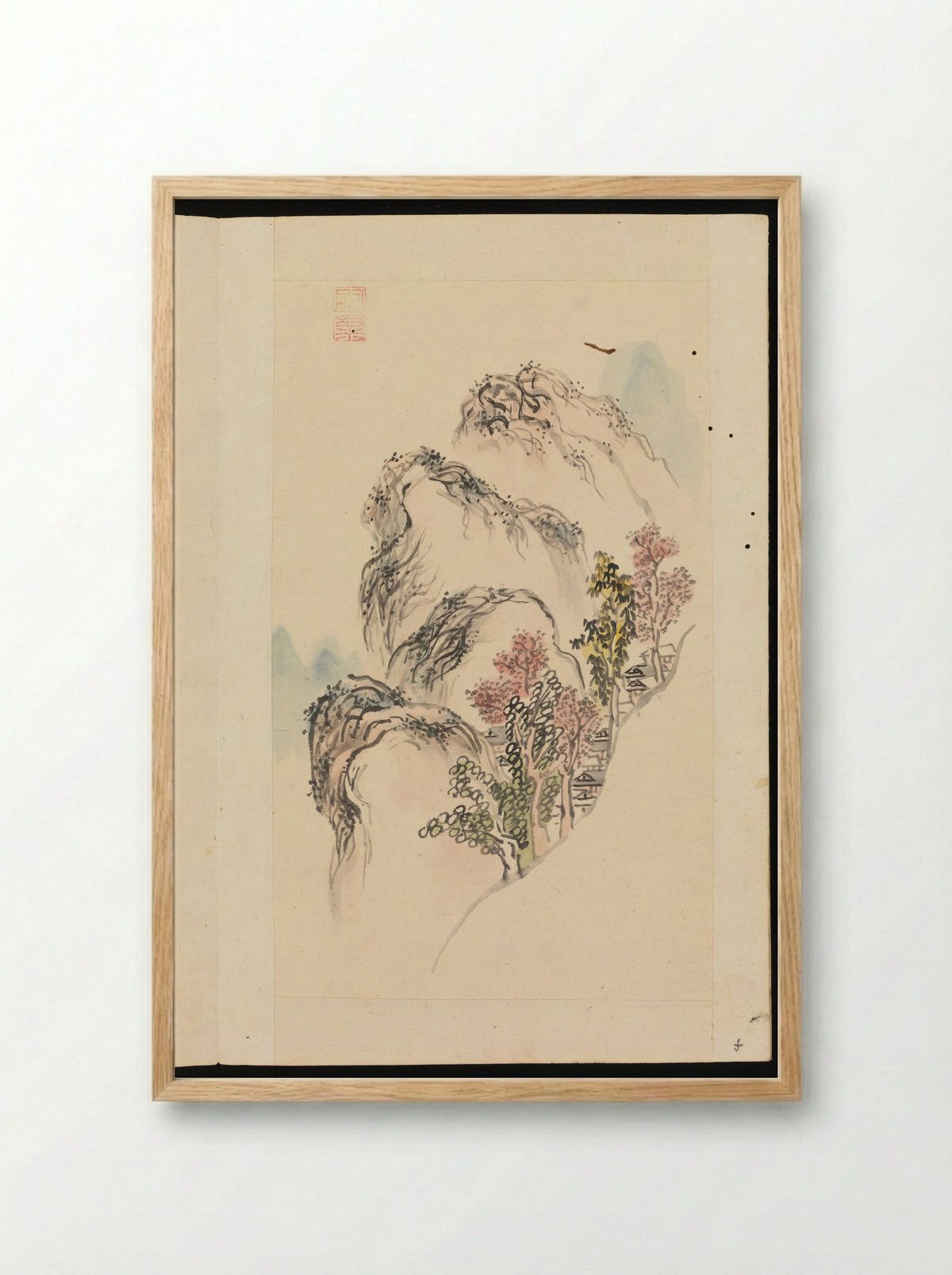 Album of Landscape Paintings (Mountain Study) - Kuwayama Gyokushū - Framed Print Wood