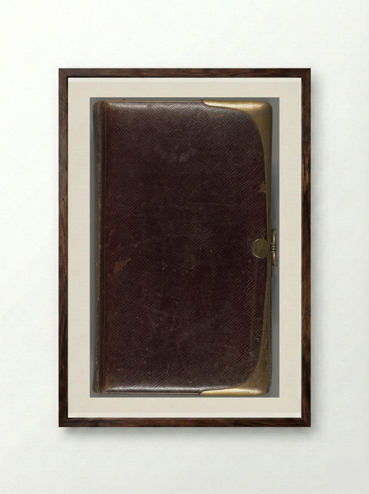 Album with Cartes-de-Visite and Cabinet Cards of Military Personnel - Solis Prints - Framed Print Dark Wood