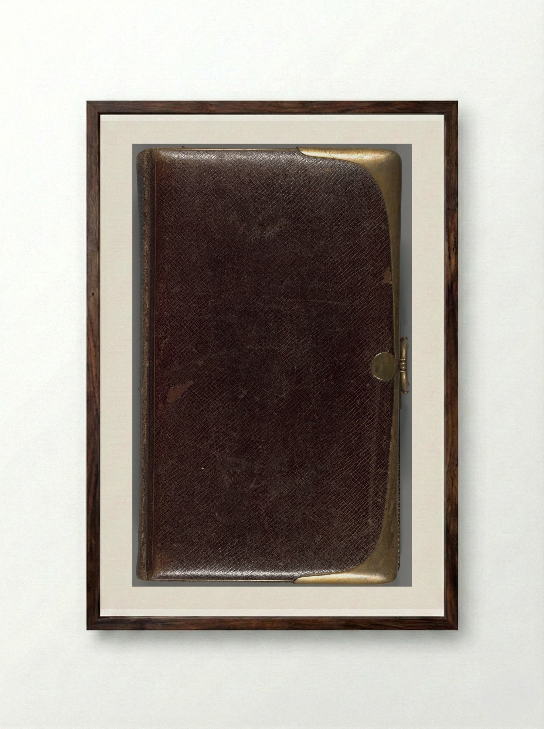 Album with Cartes-de-Visite and Cabinet Cards of Military Personnel - Solis Prints - Framed Print Dark Wood