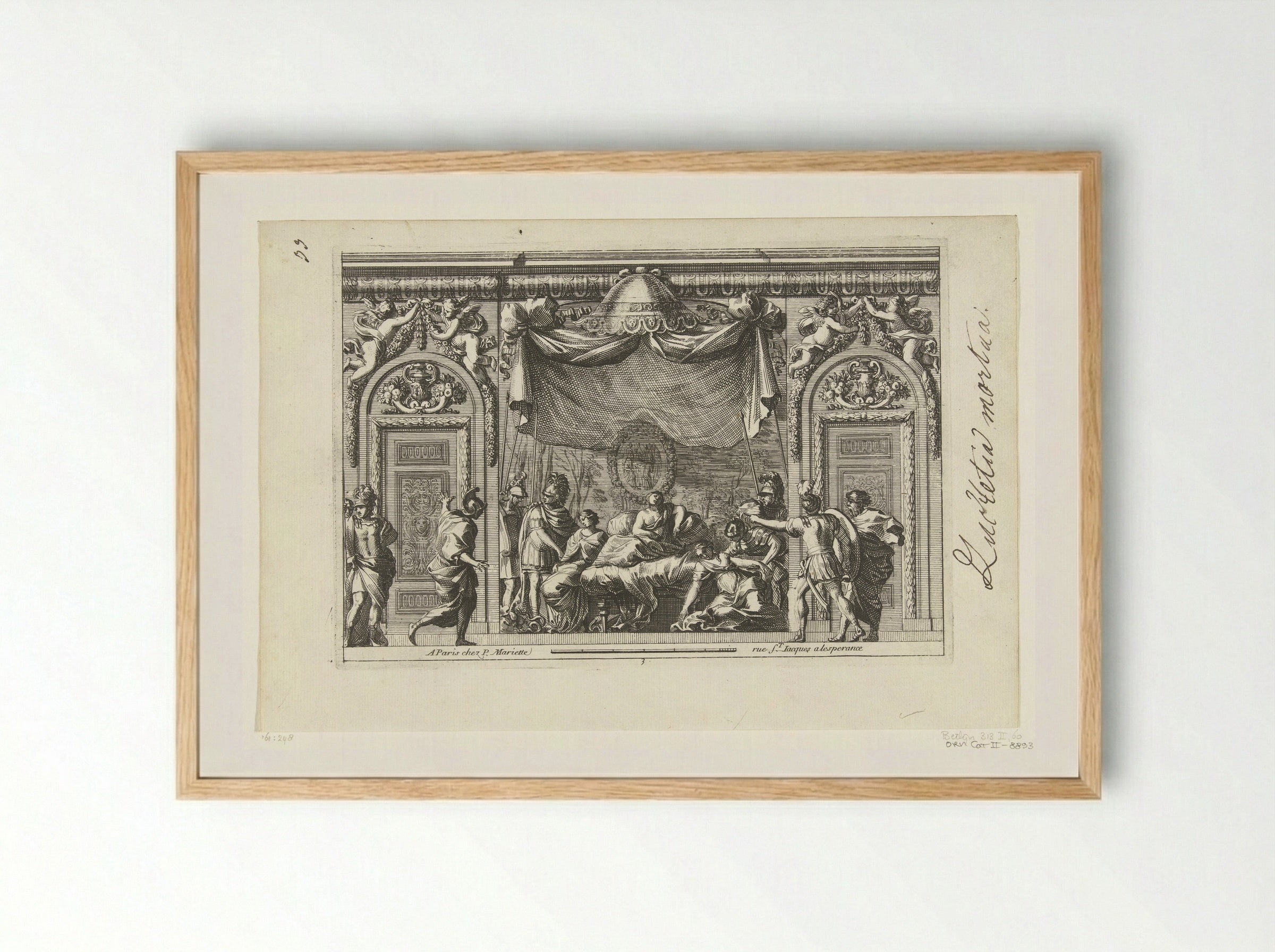 Alcove with the Death of Cleopatra - Jean Lepautre - Framed Print Wood