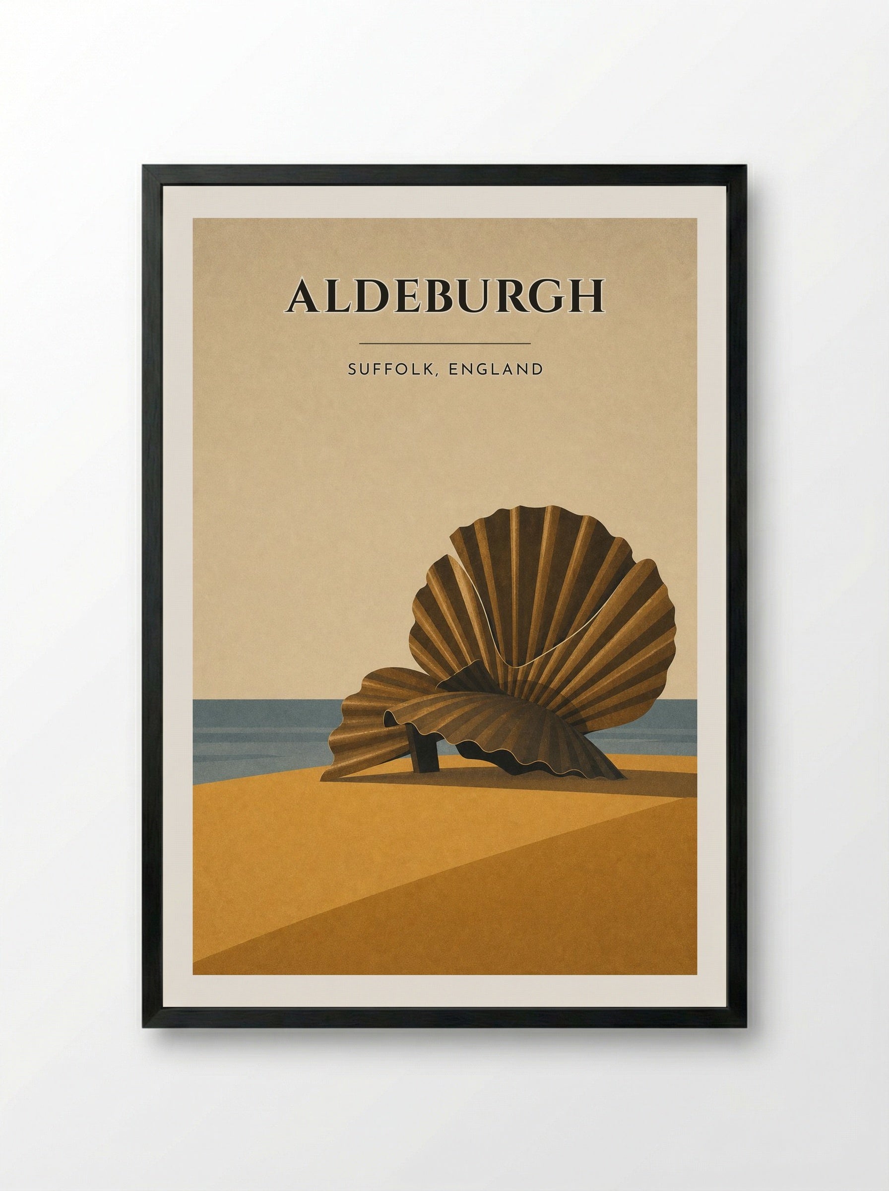 Aldeburgh Suffolk Travel Poster - Framed Print Black