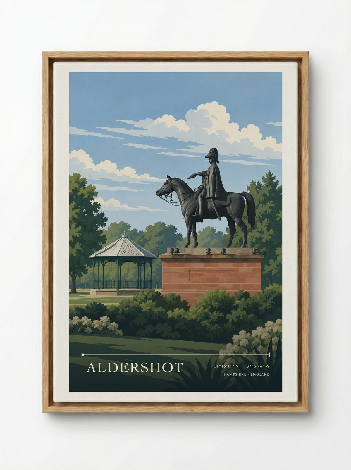Aldershot Hampshire | Travel Poster - Framed Canvas Wood