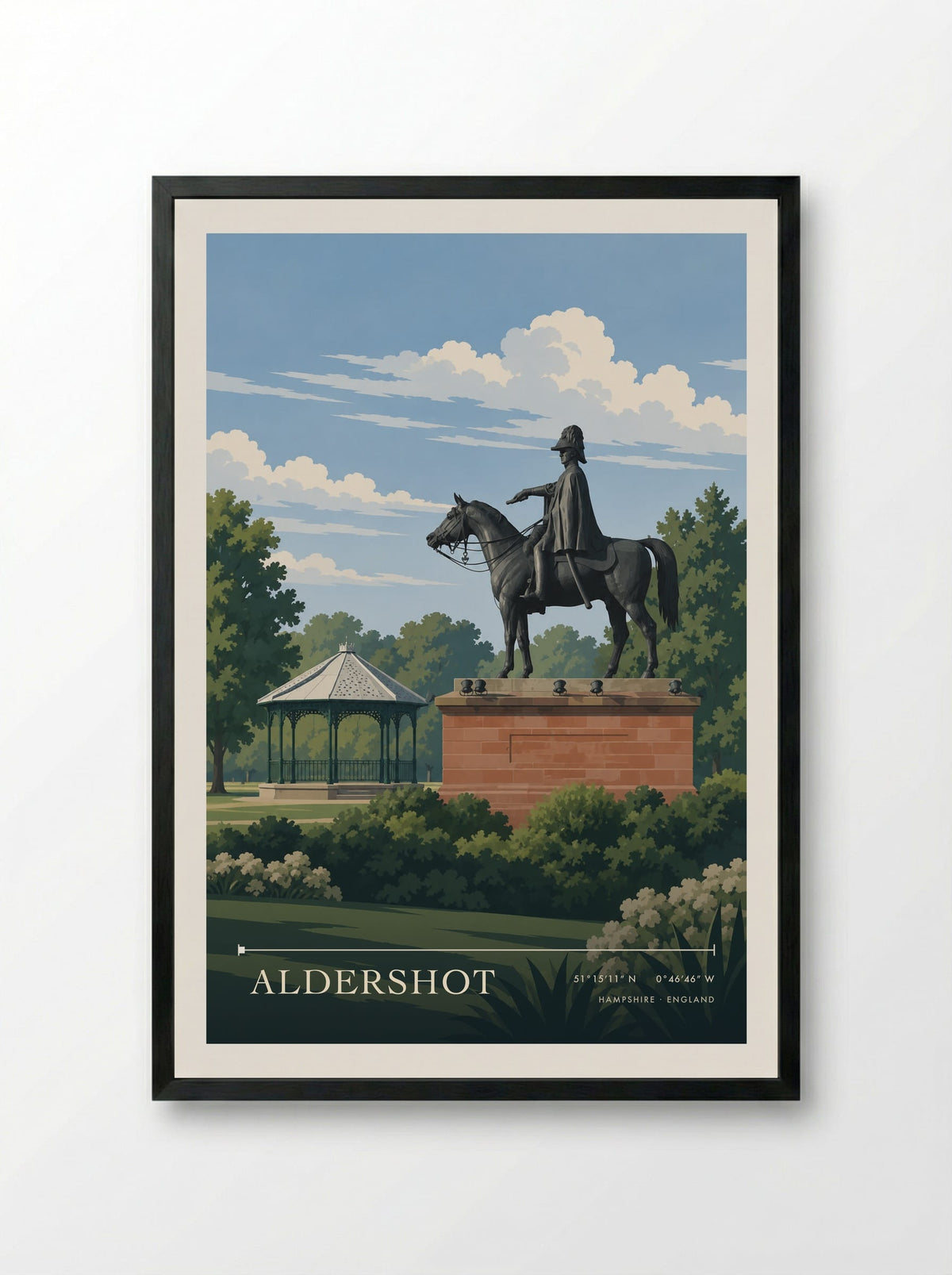 Aldershot Hampshire | Travel Poster - Framed Print Black