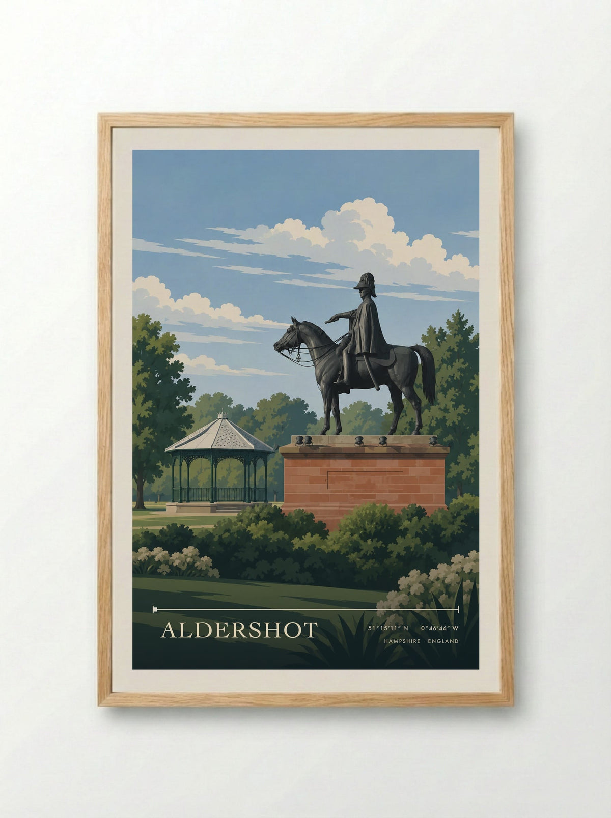Aldershot Hampshire | Travel Poster - Framed Print Wood