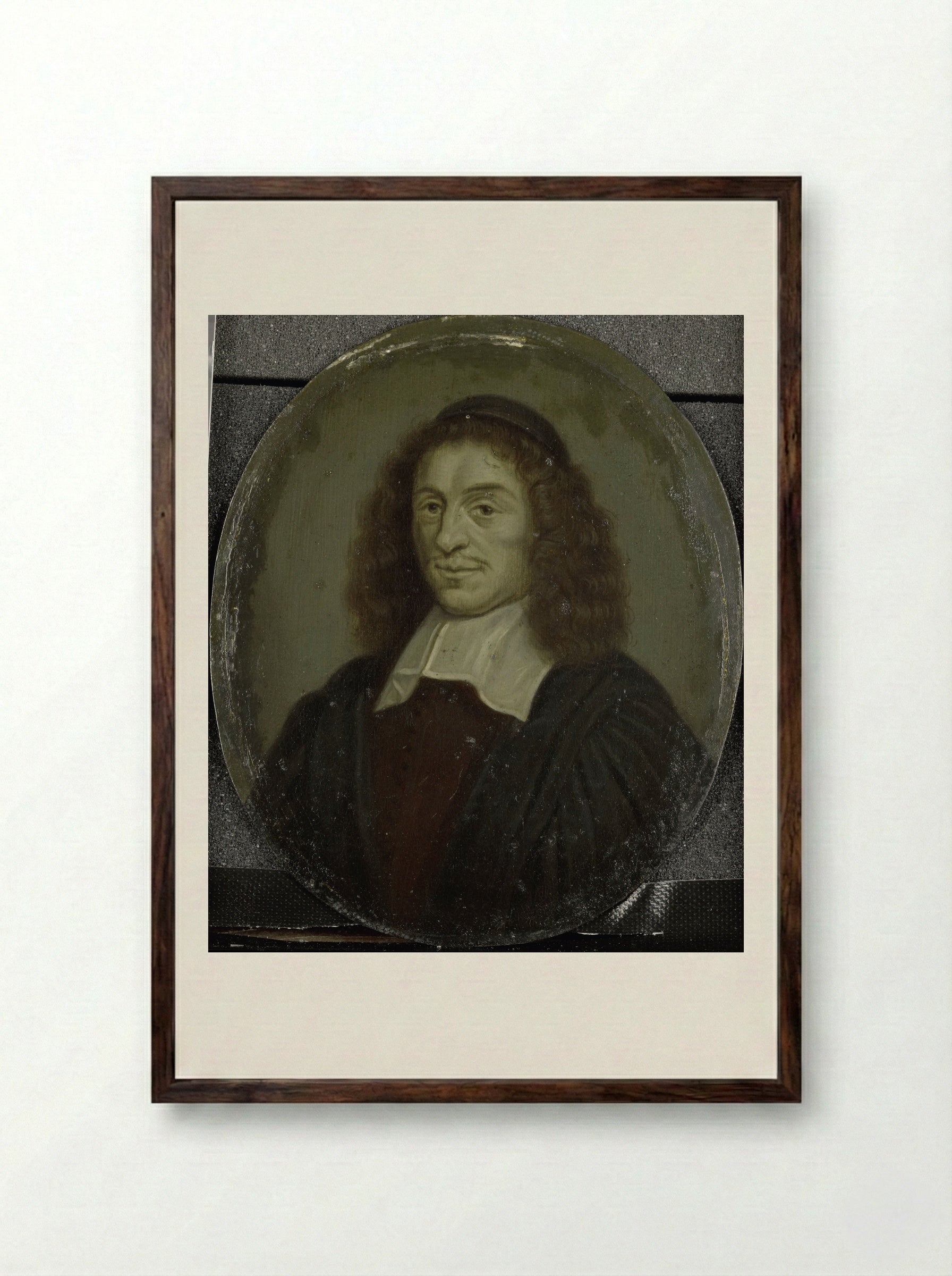 Alexander Morus (1616-1670), Professor in Amsterdam - Arnoud van Halen - Framed Print Dark Wood