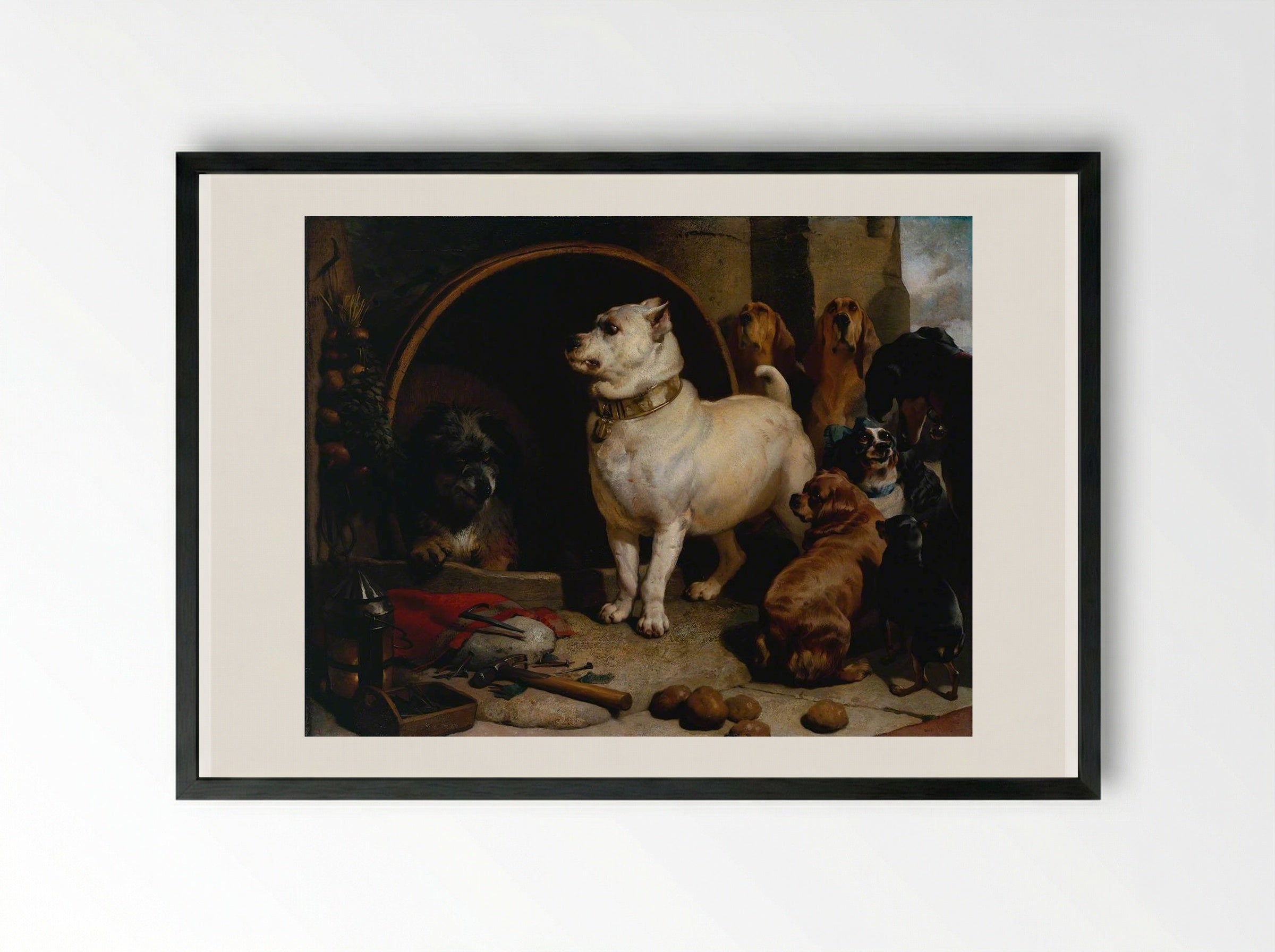 Alexander and Diogenes - Edwin Henry Landseer - Framed Print Black