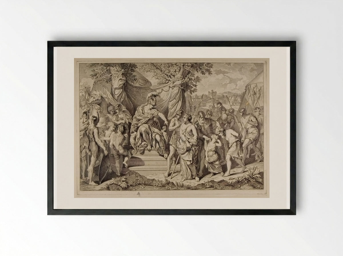 Alexander and Timoclea - Georg Friedrich Schmidt - Framed Print Black