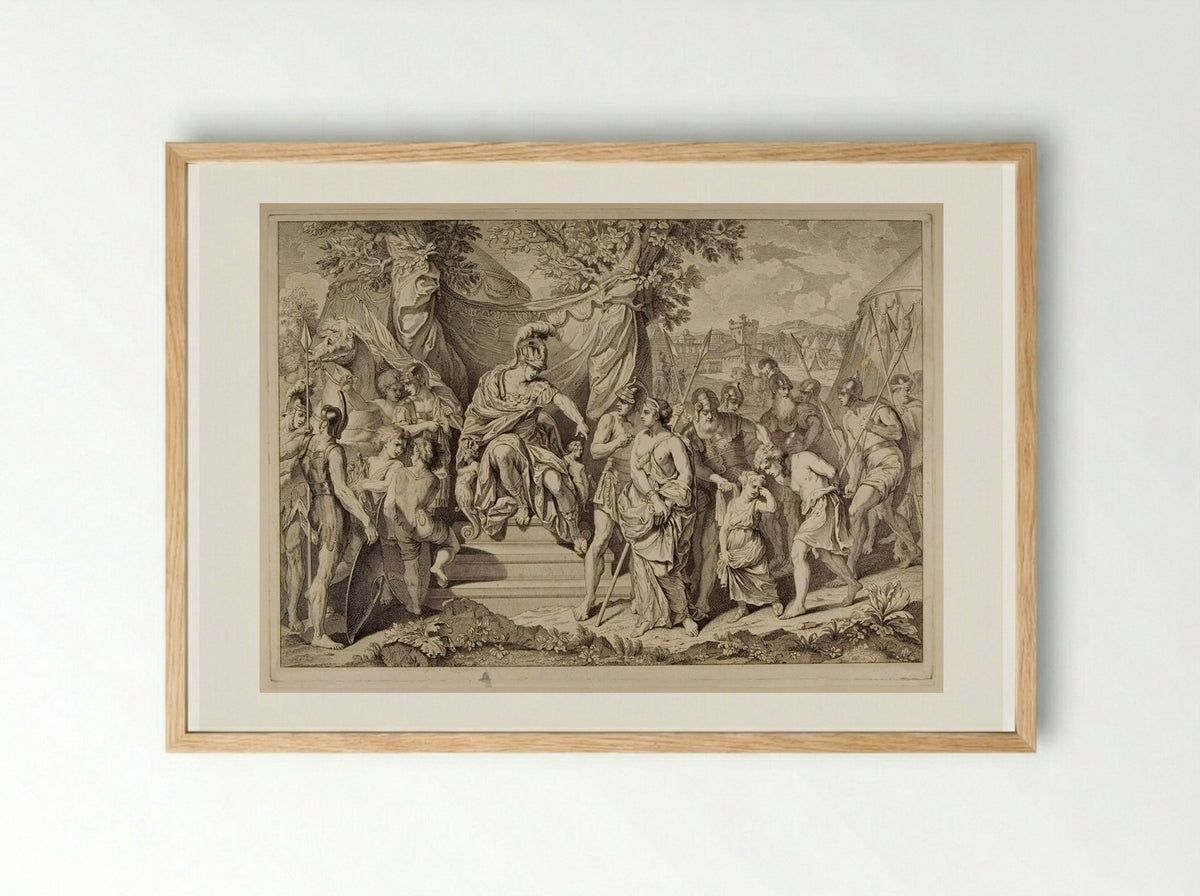 Alexander and Timoclea - Georg Friedrich Schmidt - Framed Print Wood