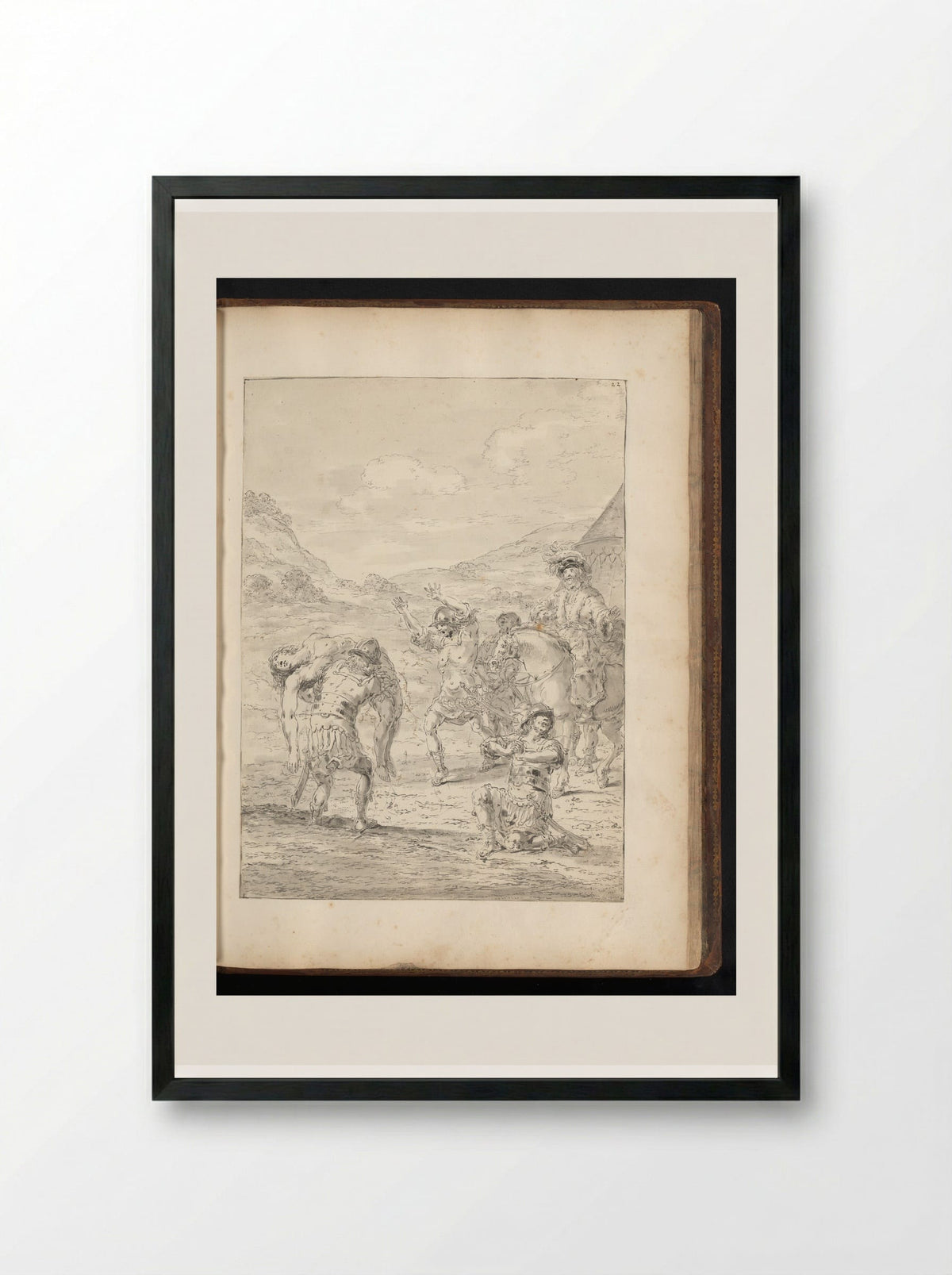 Alexander the Great Carried from the Cydnus - Leonaert Bramer - Framed Print Black