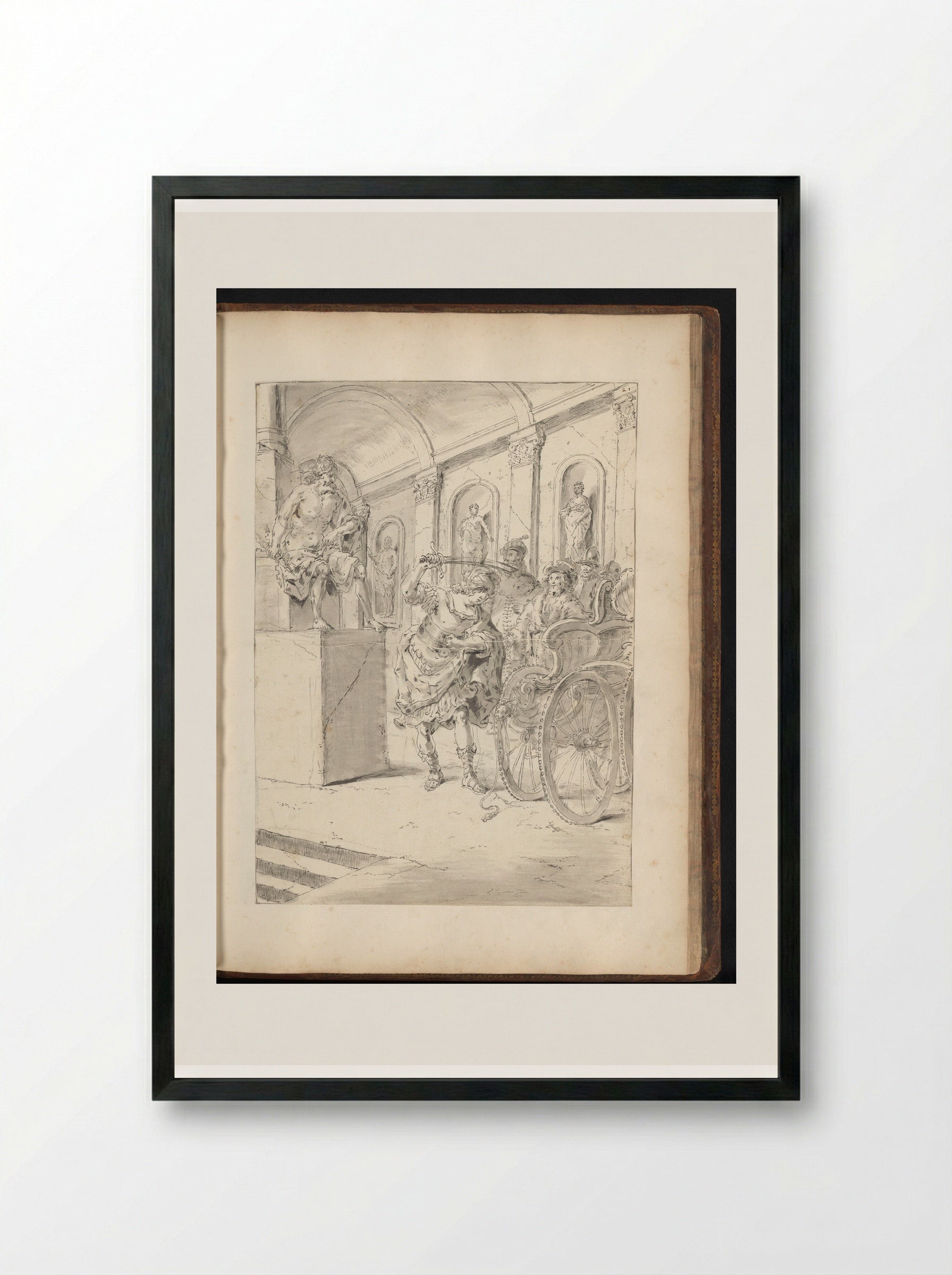 Alexander the Great Cutting the Gordian Knot - Leonaert Bramer - Framed Print Black