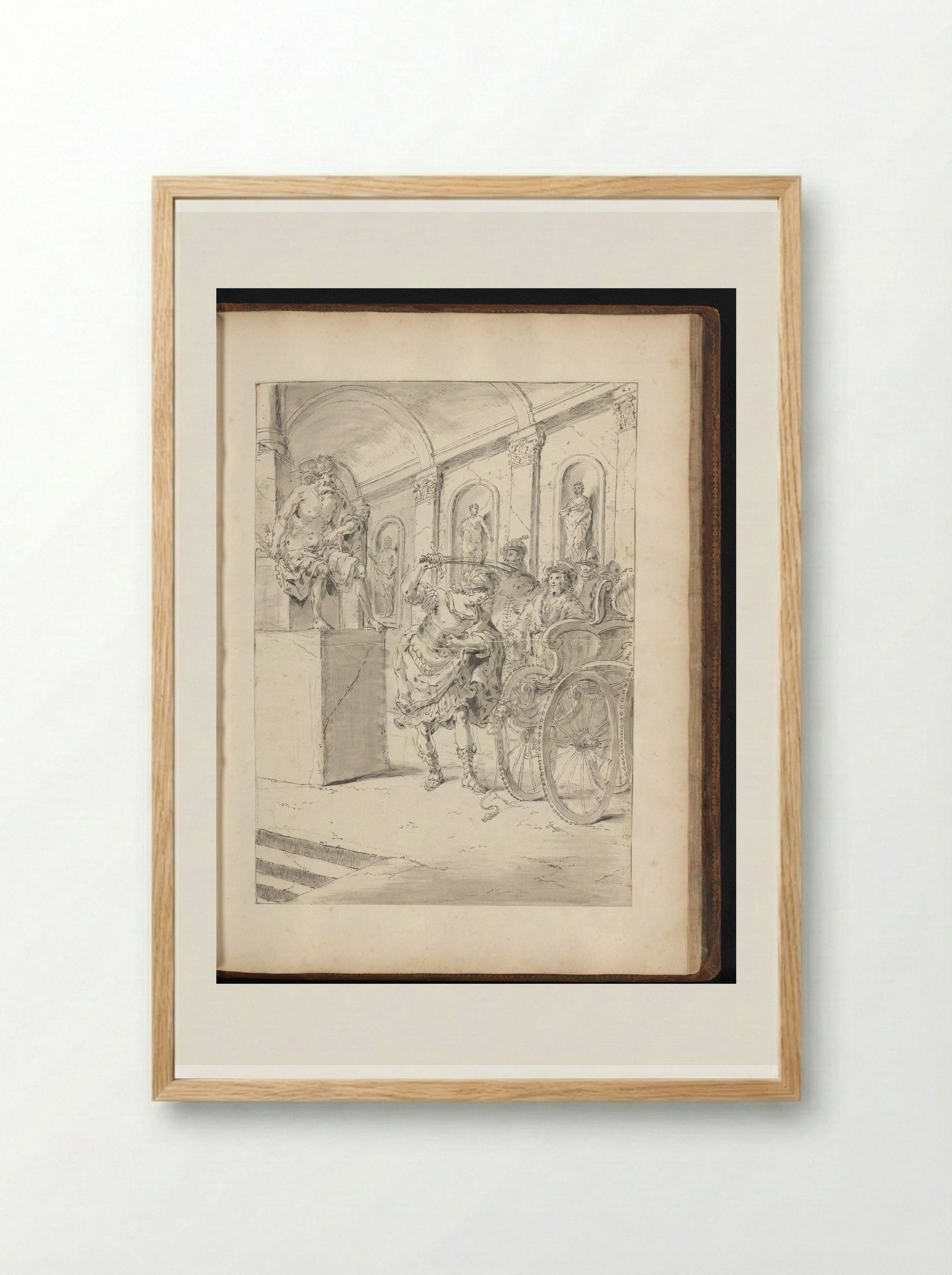 Alexander the Great Cutting the Gordian Knot - Leonaert Bramer - Framed Print Wood