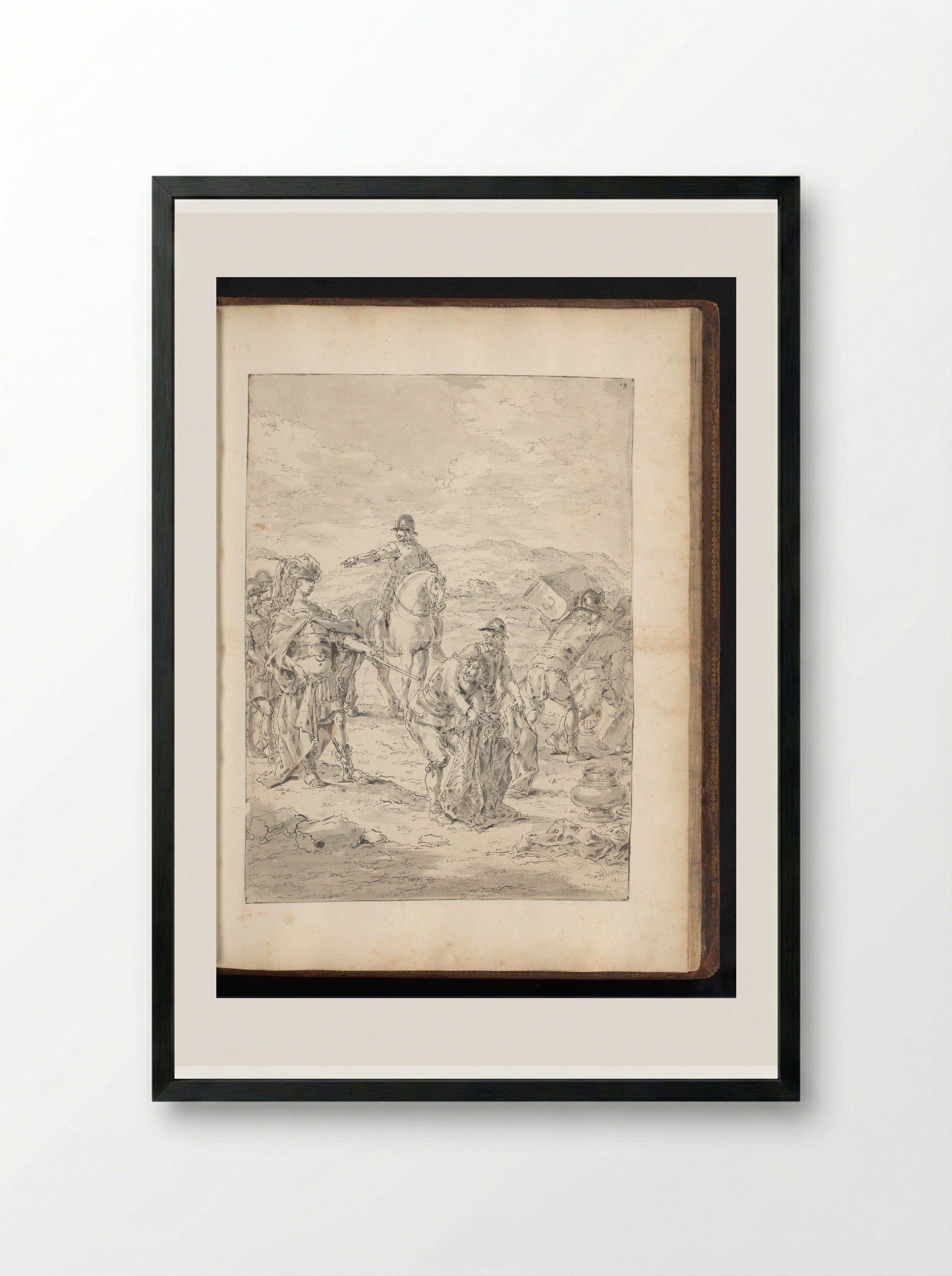 Alexander the Great Distributing the Spoils after his Victory over the Persians - Leonaert Bramer - Framed Print Black