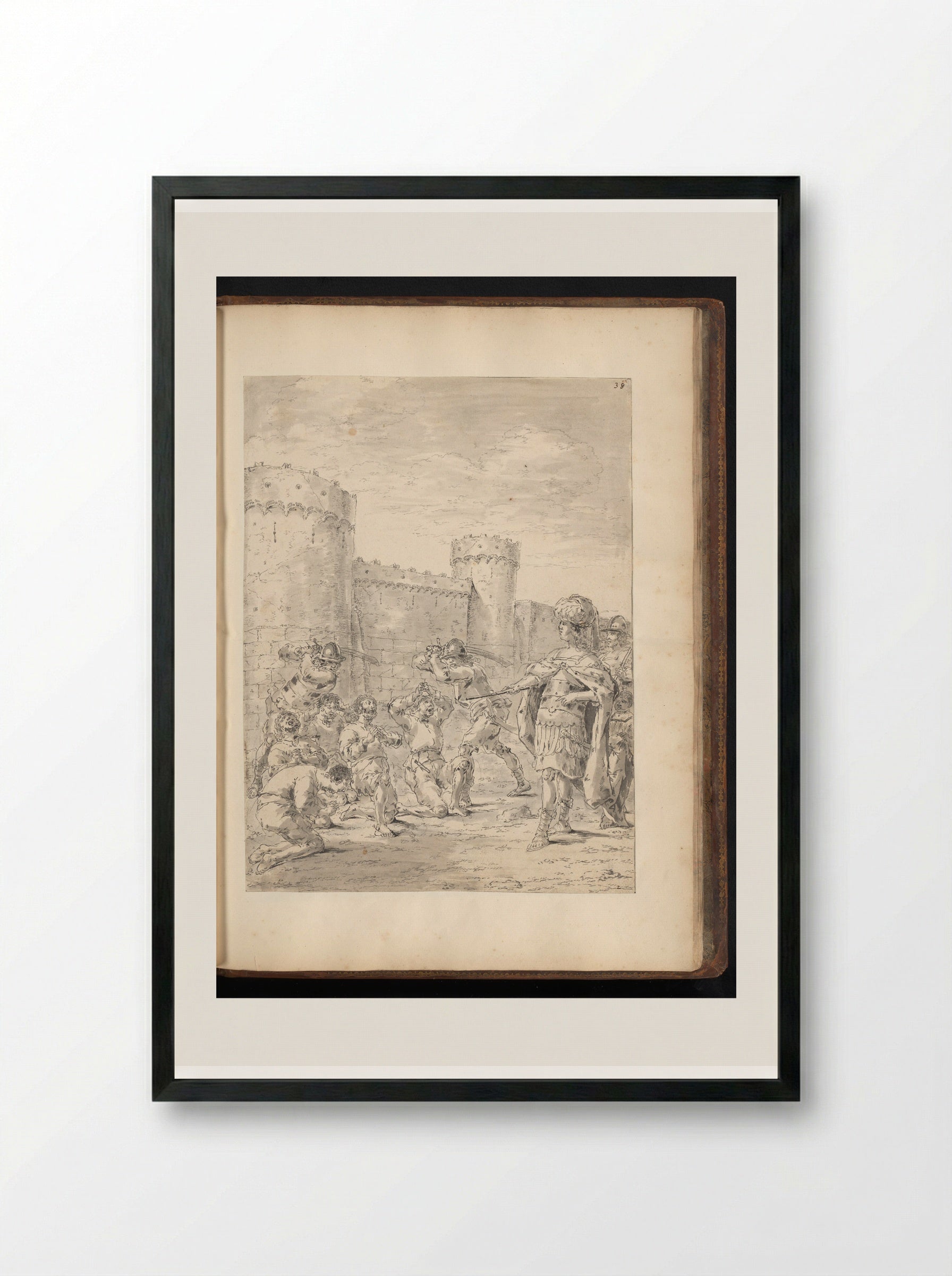 Alexander the Great Executing Indian Soldiers - Leonaert Bramer - Framed Print Black