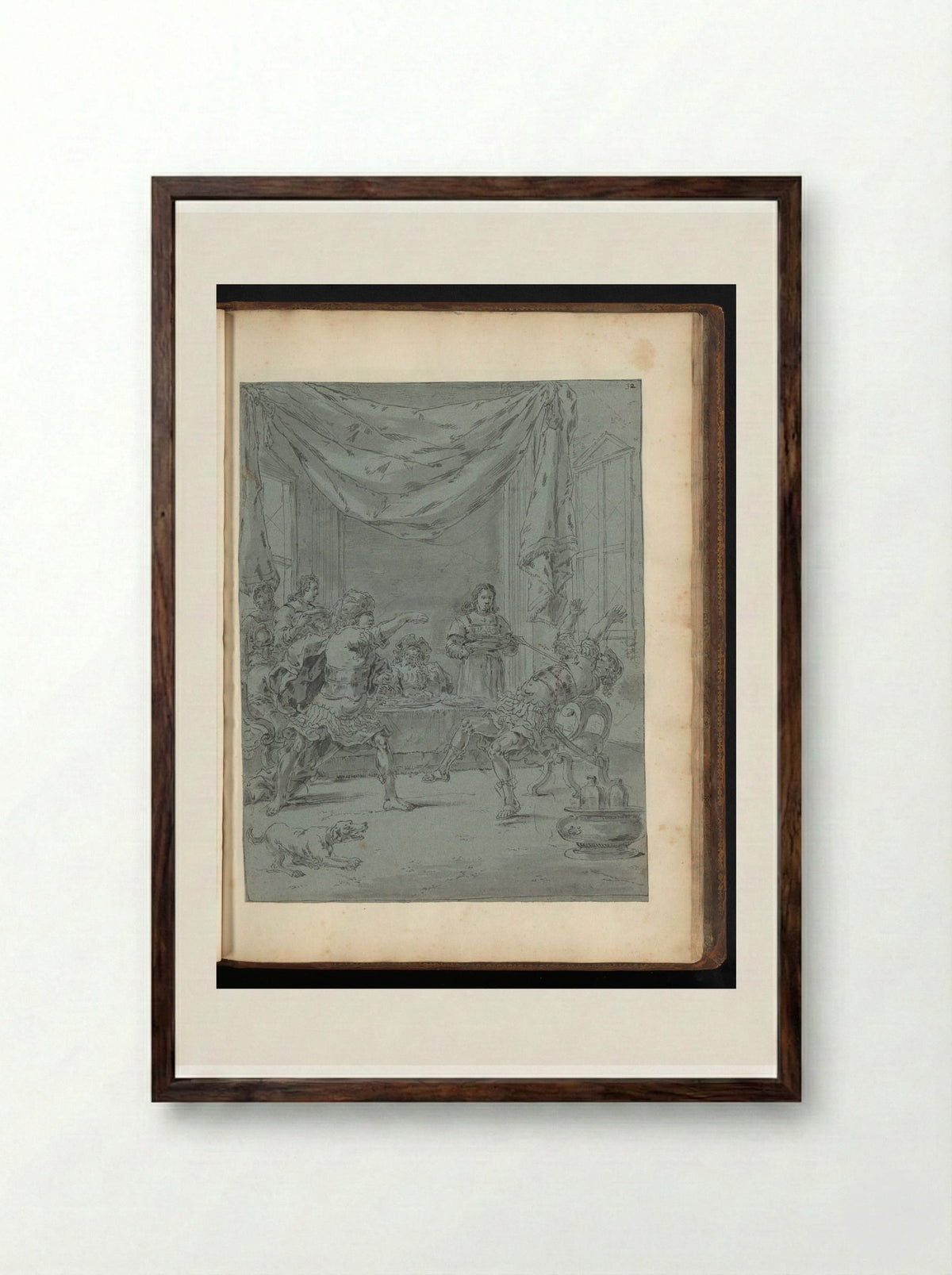 Alexander the Great Kills Cleitus - Leonaert Bramer - Framed Print Dark Wood