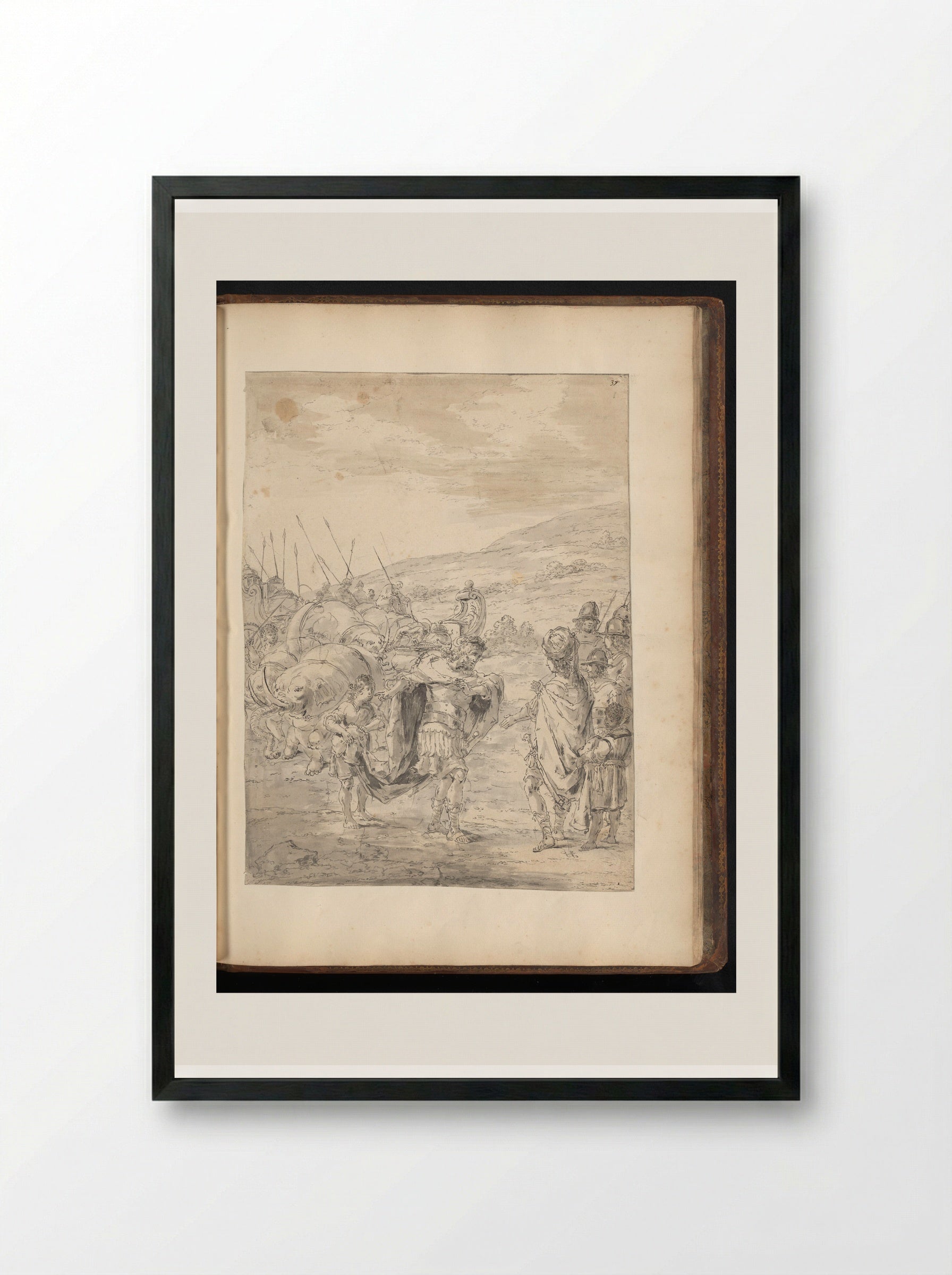 Alexander the Great Meets King Taxiles - Leonaert Bramer - Framed Print Black