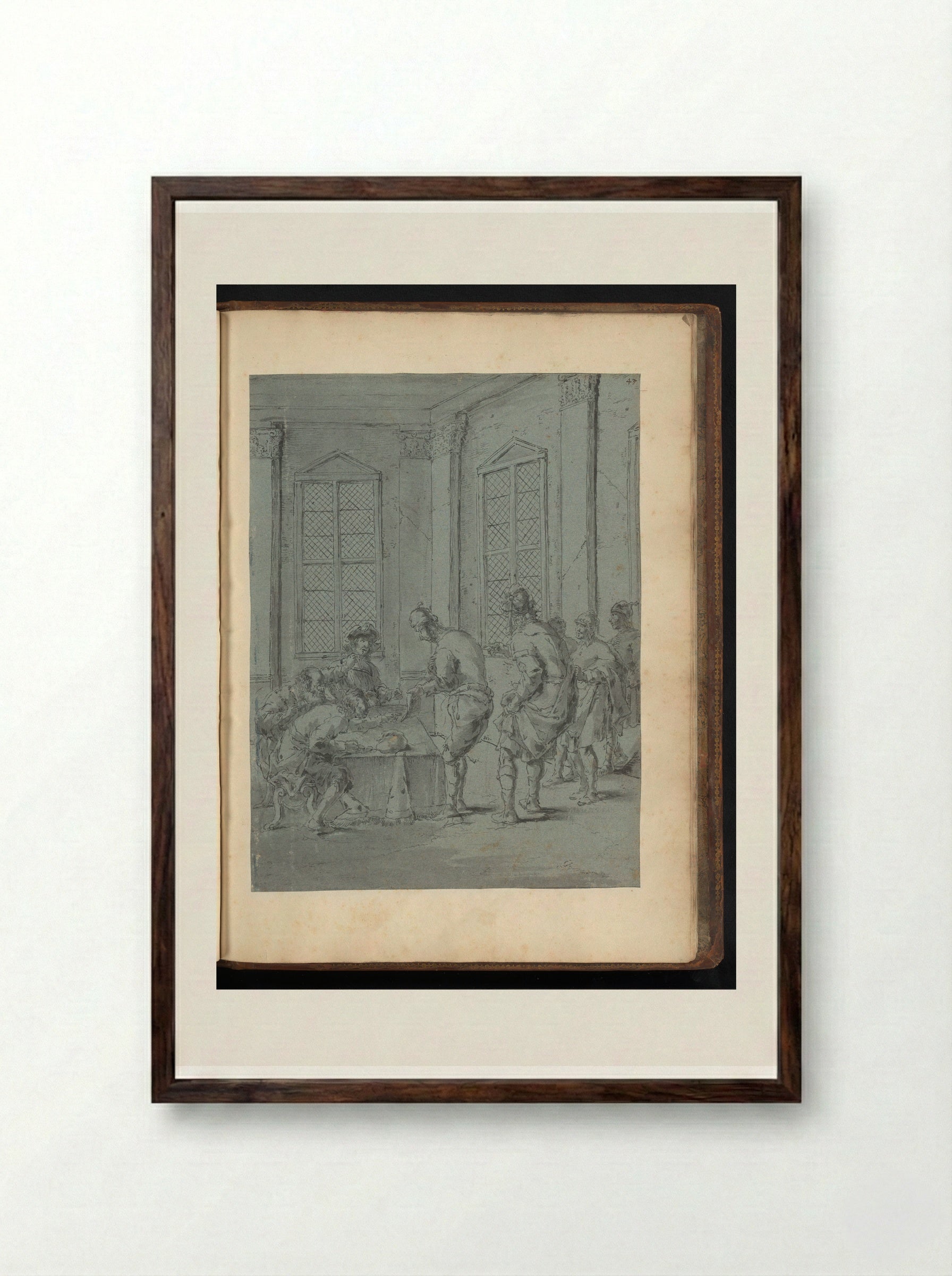 Alexander the Great Pays the Debts of His Soldiers - Leonaert Bramer - Framed Print Dark Wood