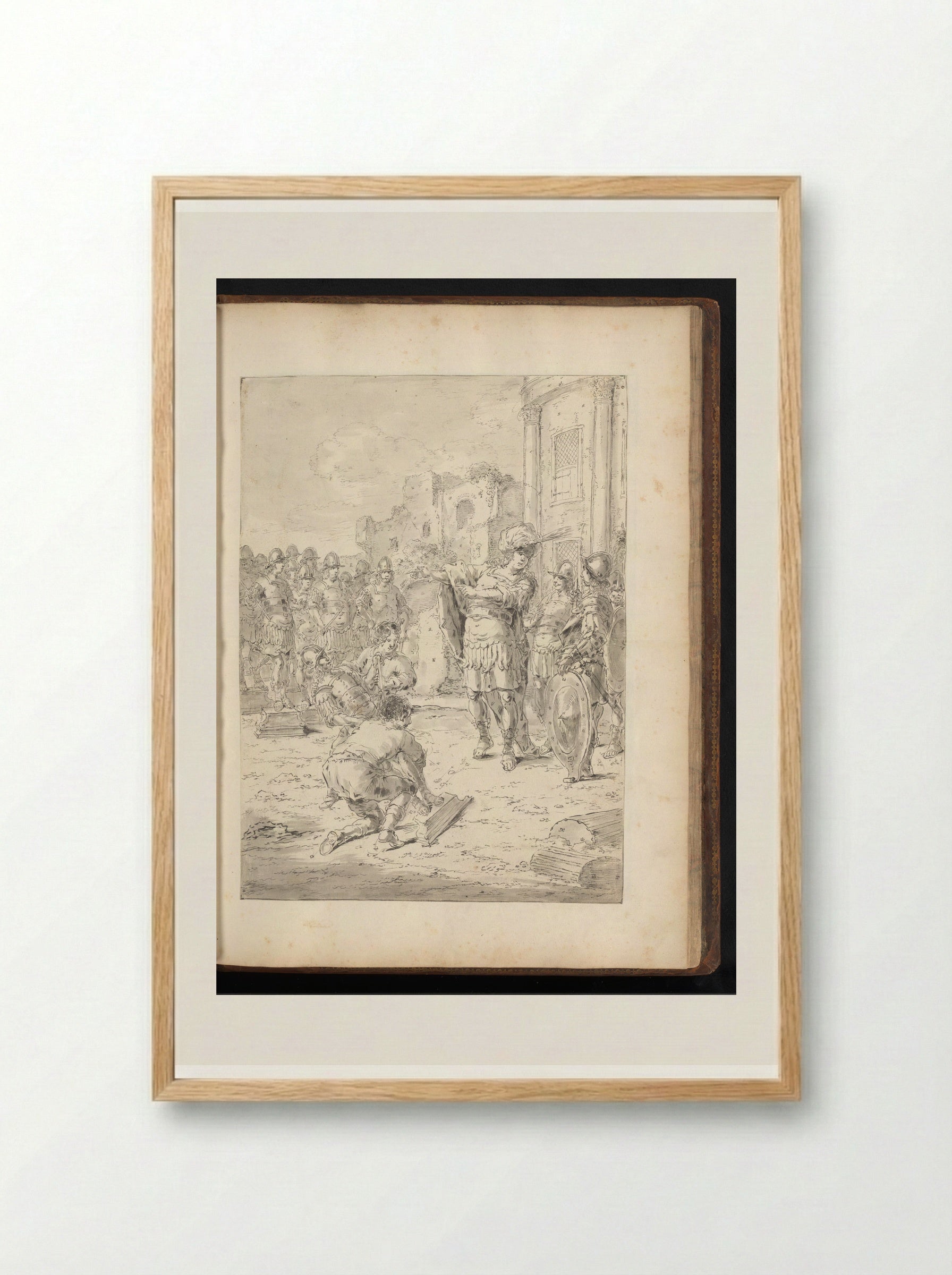 Alexander the Great Presented with Sculptures by Lysippos - Leonaert Bramer - Framed Print Wood