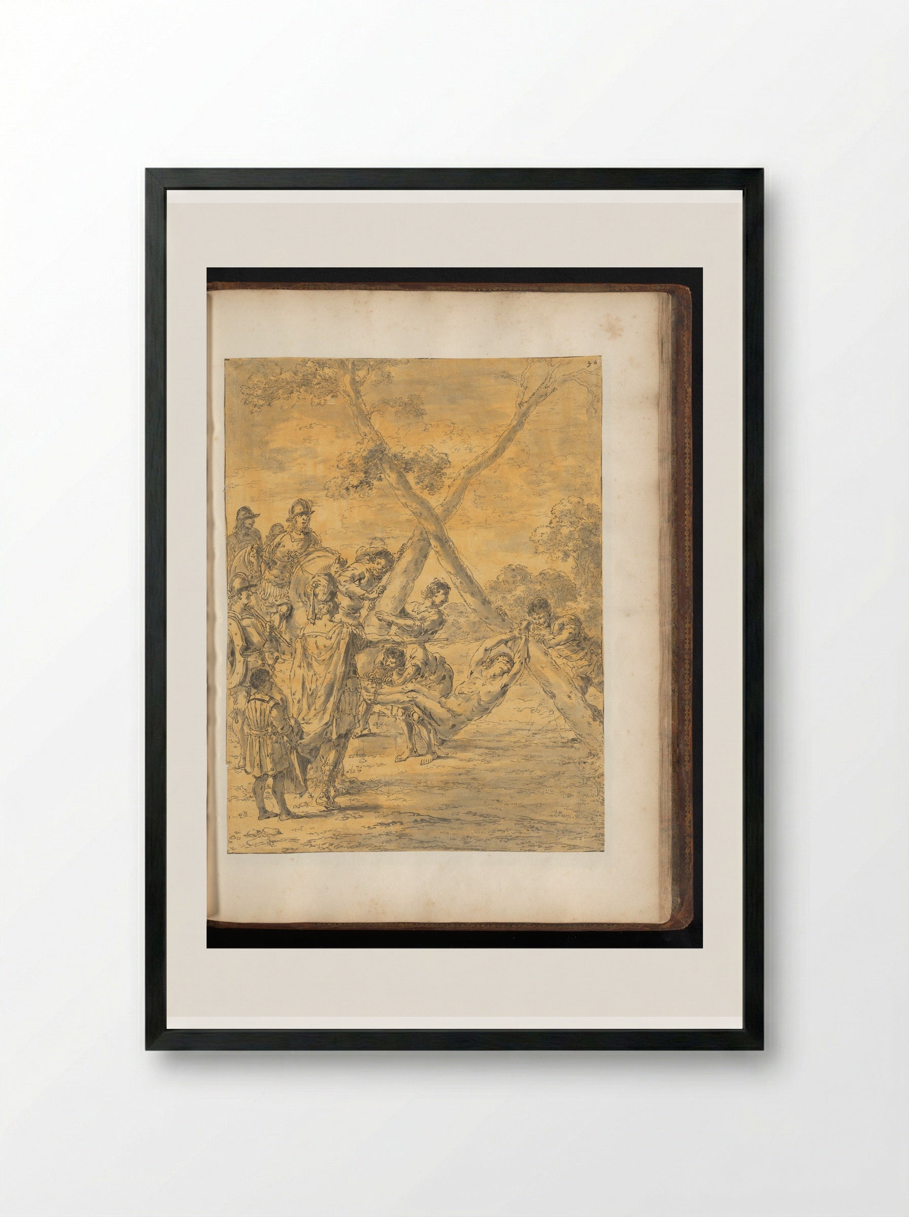 Alexander the Great Punishing Bessus - Leonaert Bramer - Framed Print Black