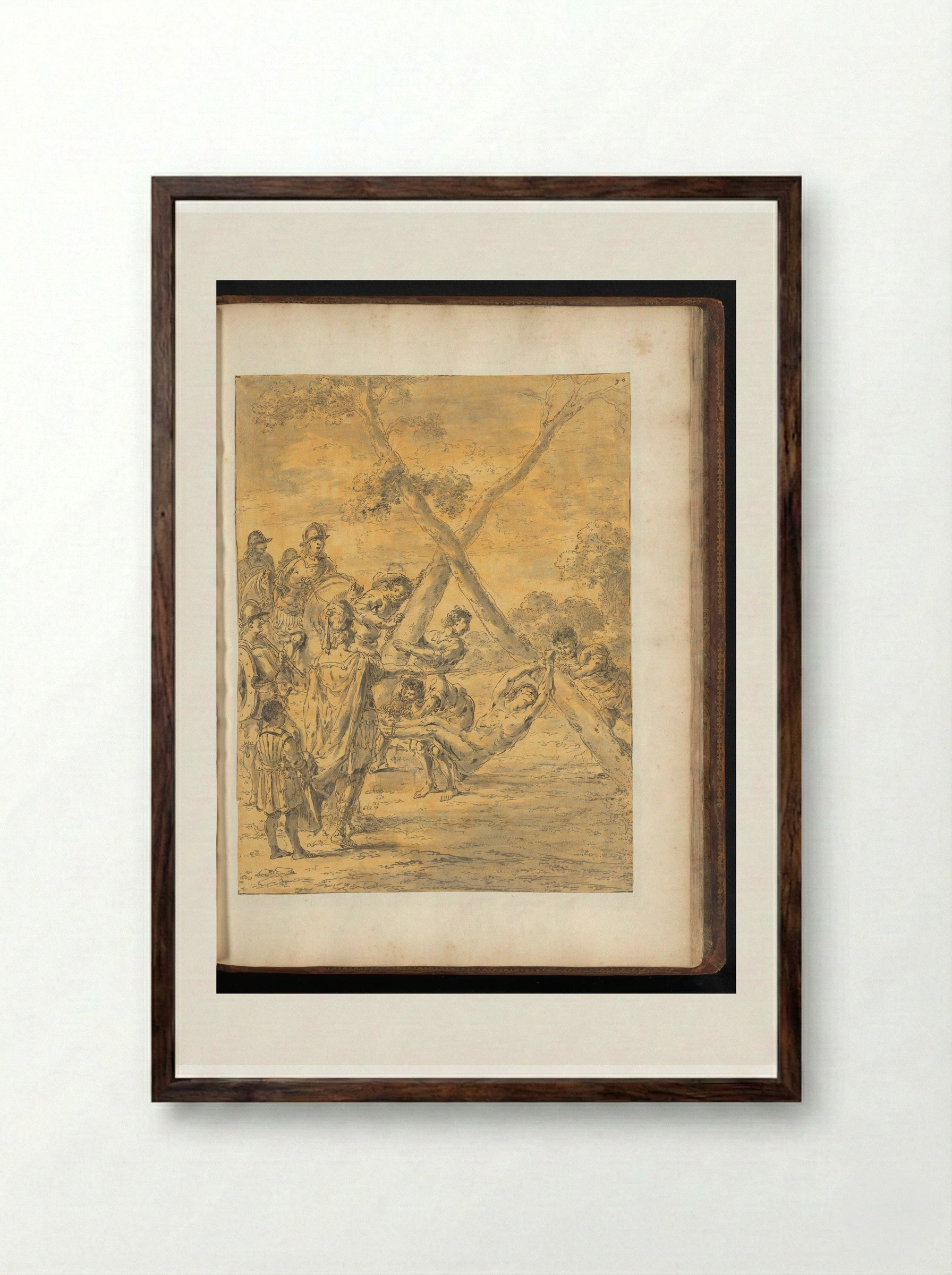 Alexander the Great Punishing Bessus - Leonaert Bramer - Framed Print Dark Wood